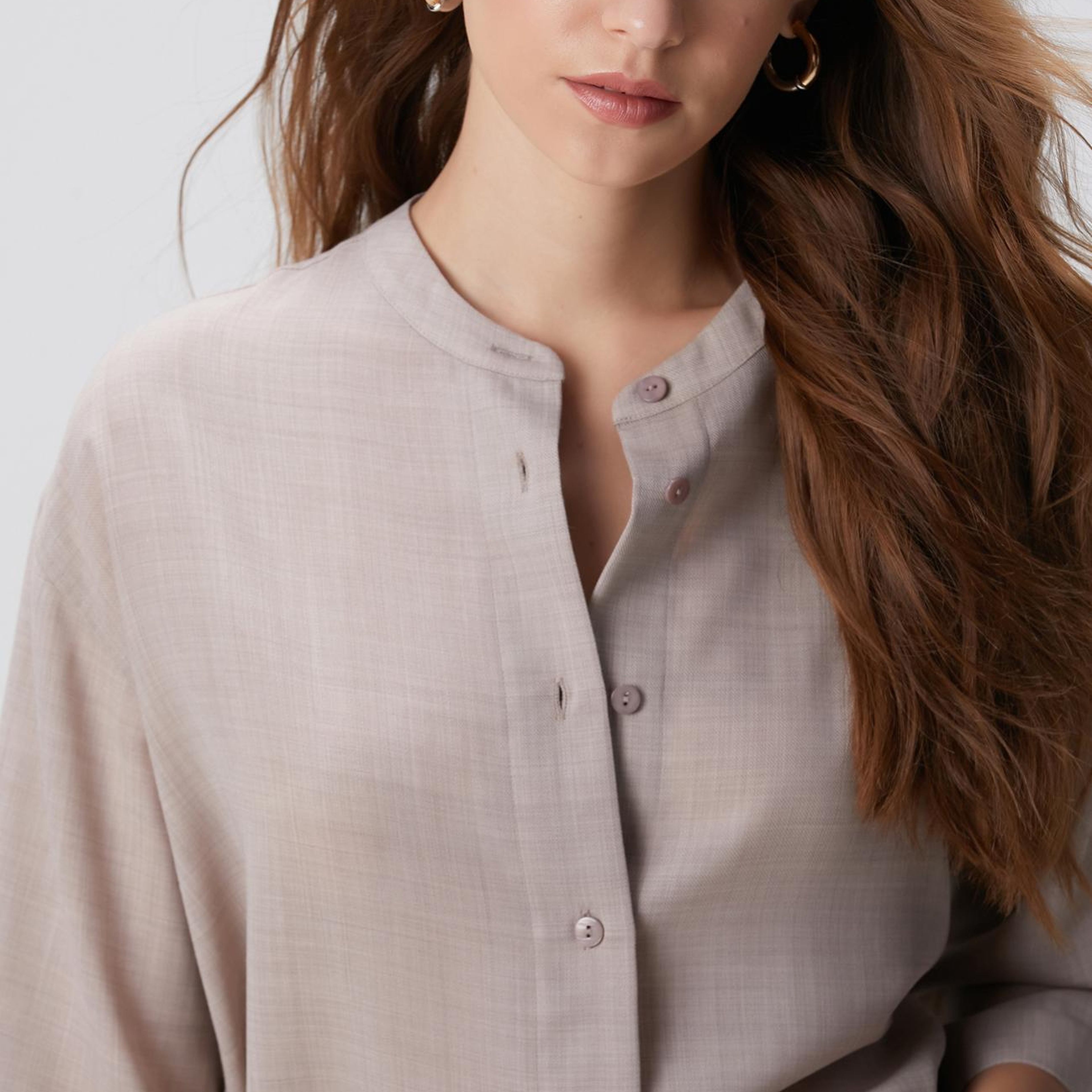 Network Kadın Bej Yün Karışımlı Gömlek