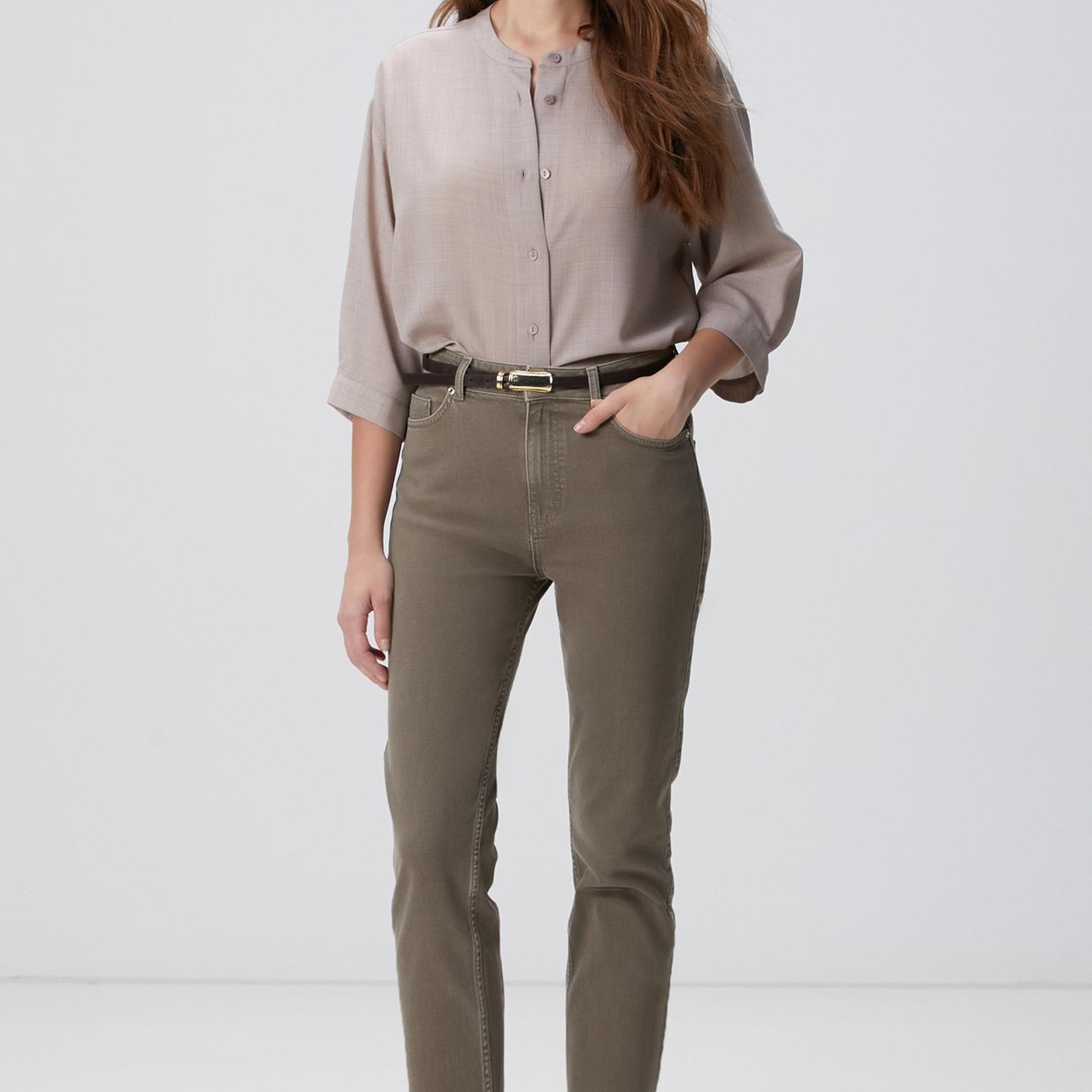 Network Kadın Bej Yün Karışımlı Gömlek