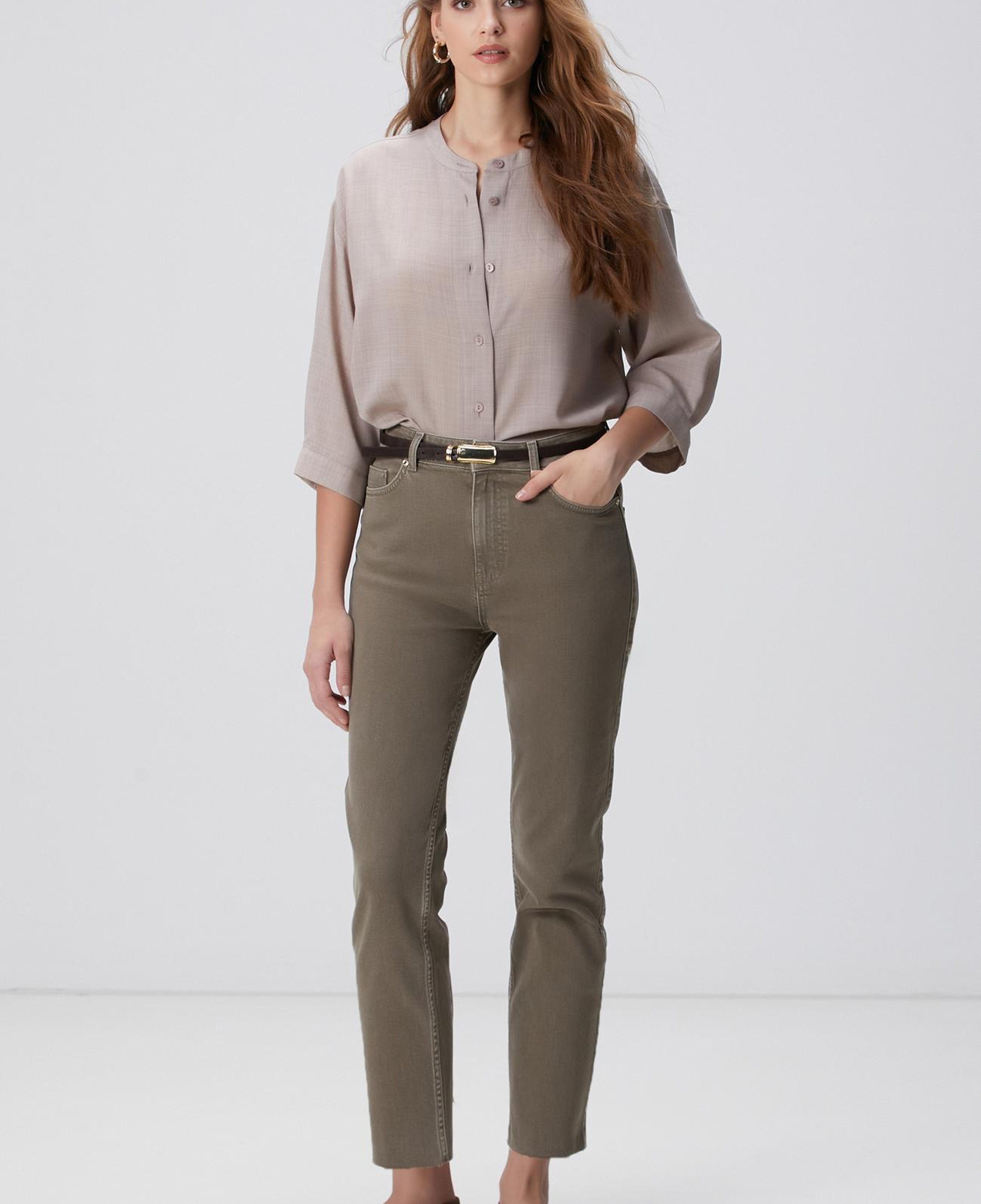 Network Kadın Bej Yün Karışımlı Gömlek