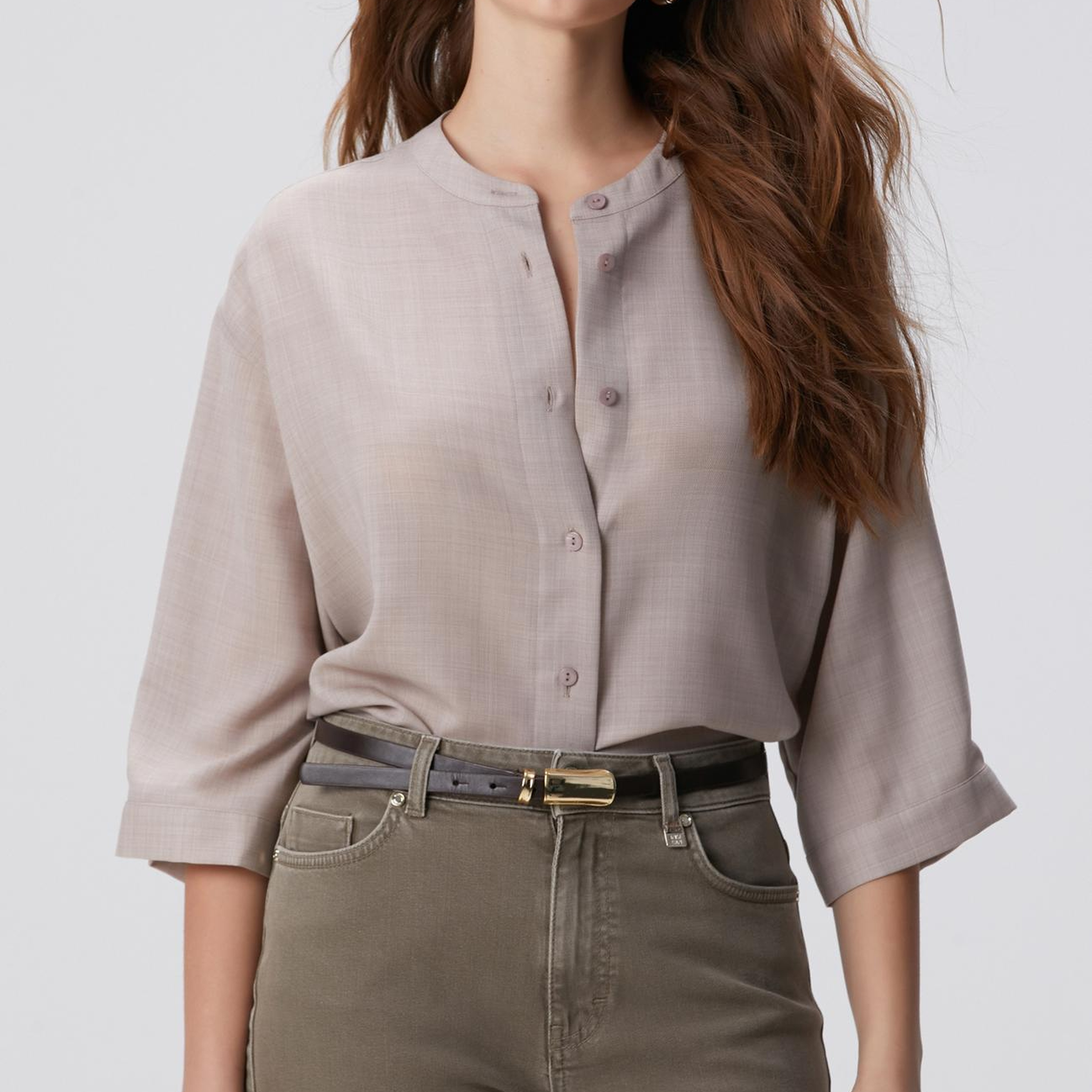 Network Kadın Bej Yün Karışımlı Gömlek