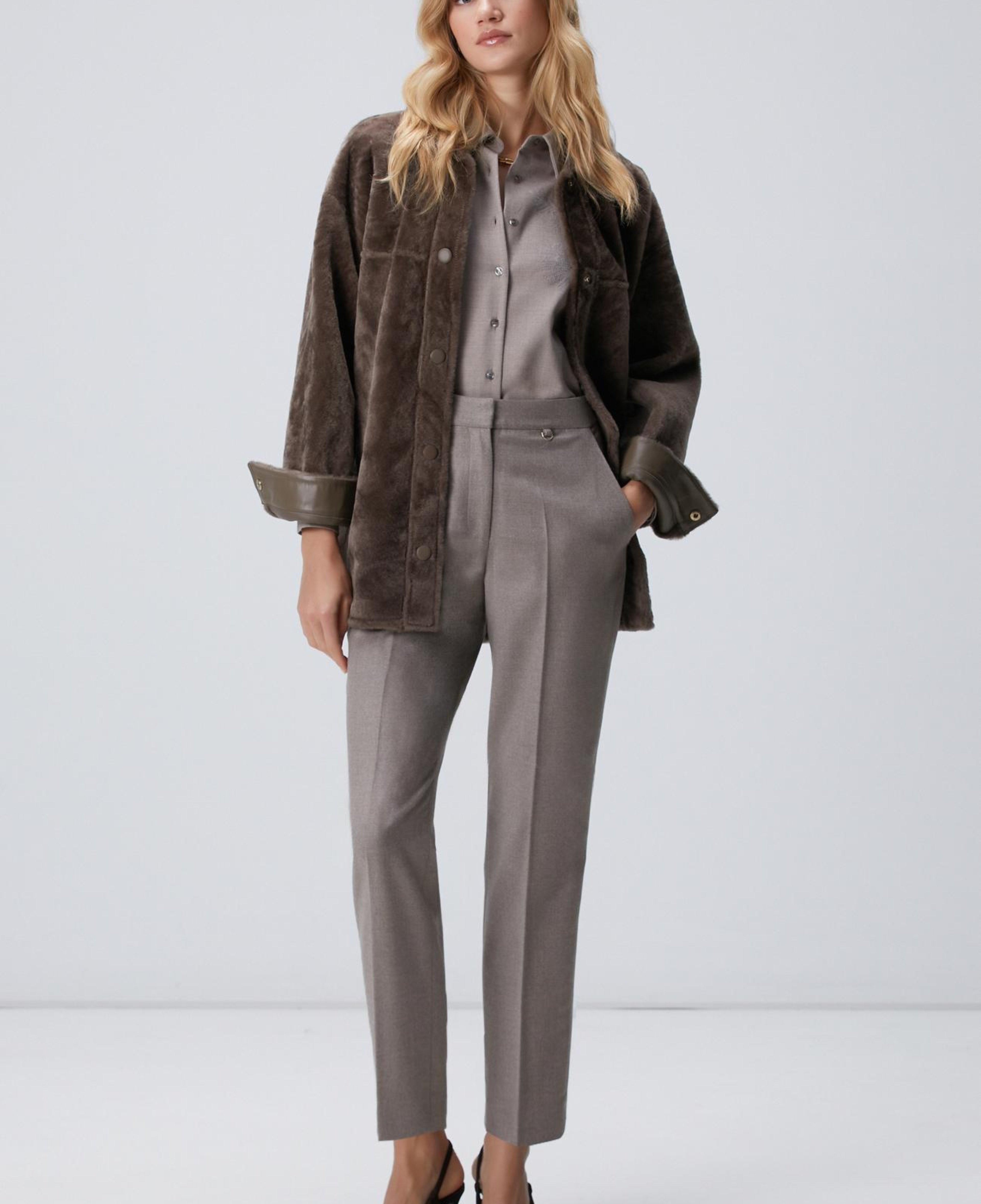 Network Kadın Bej Payetli Yün Karışımlı Gömlek