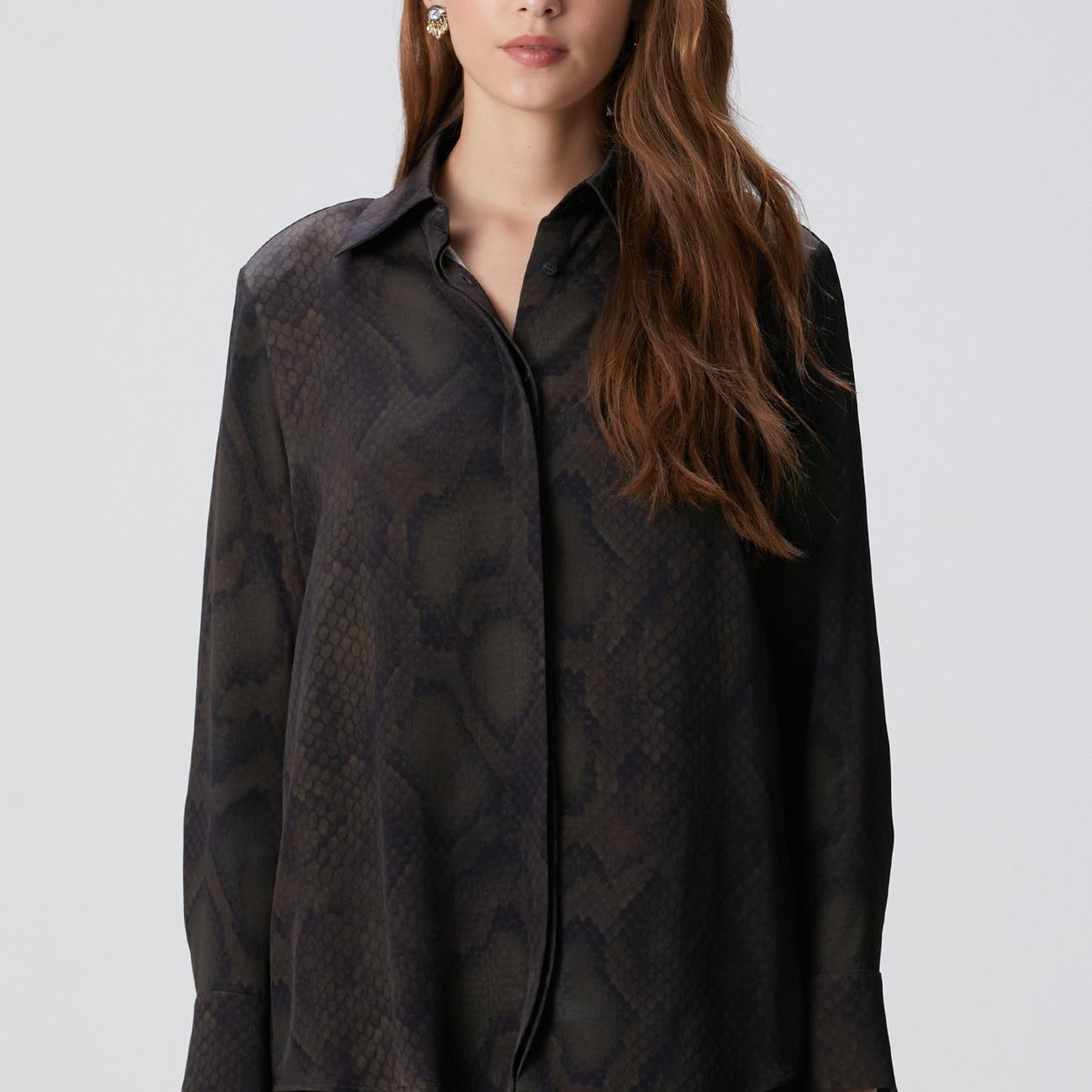 Network Kadın Haki Desenli Gömlek