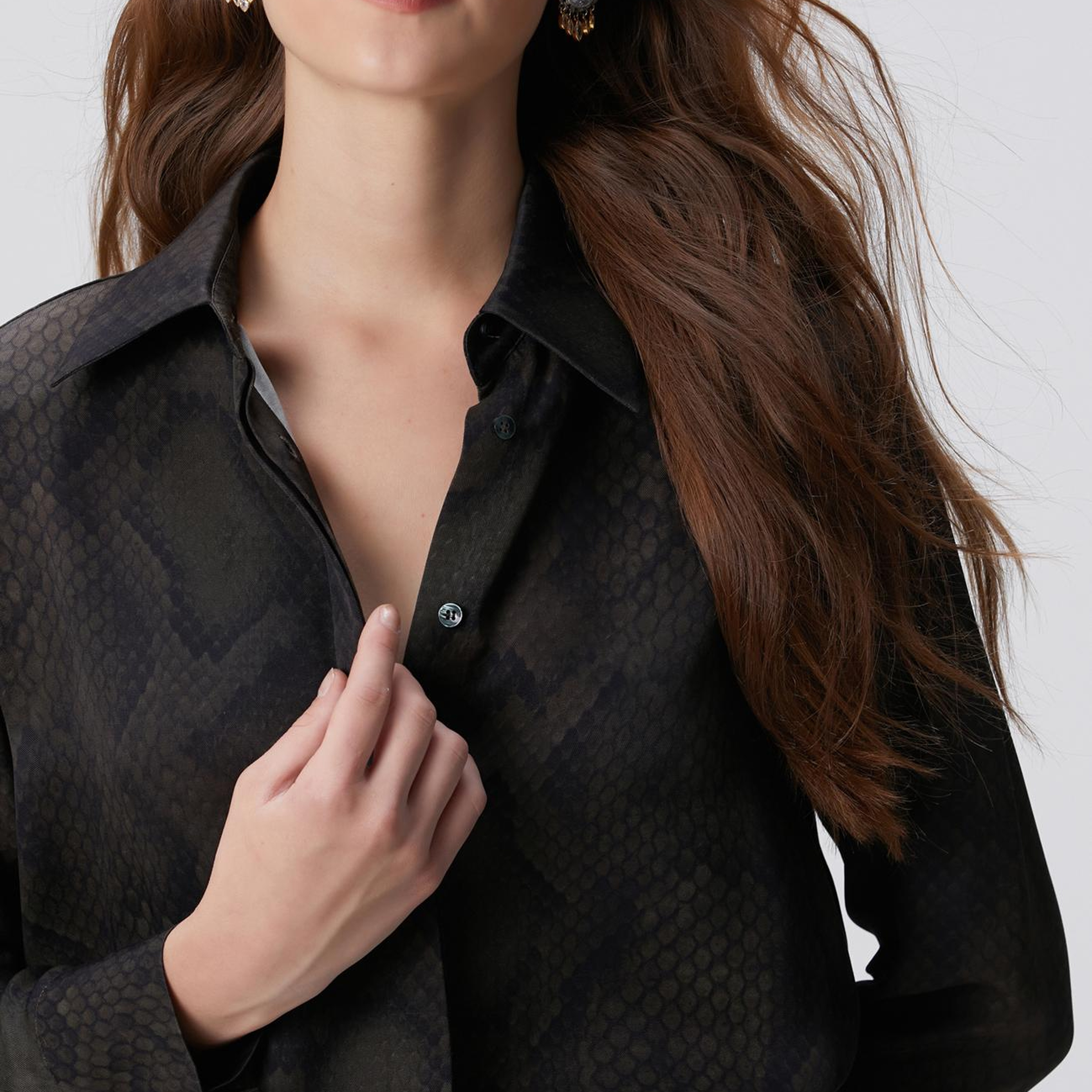 Network Kadın Haki Desenli Gömlek