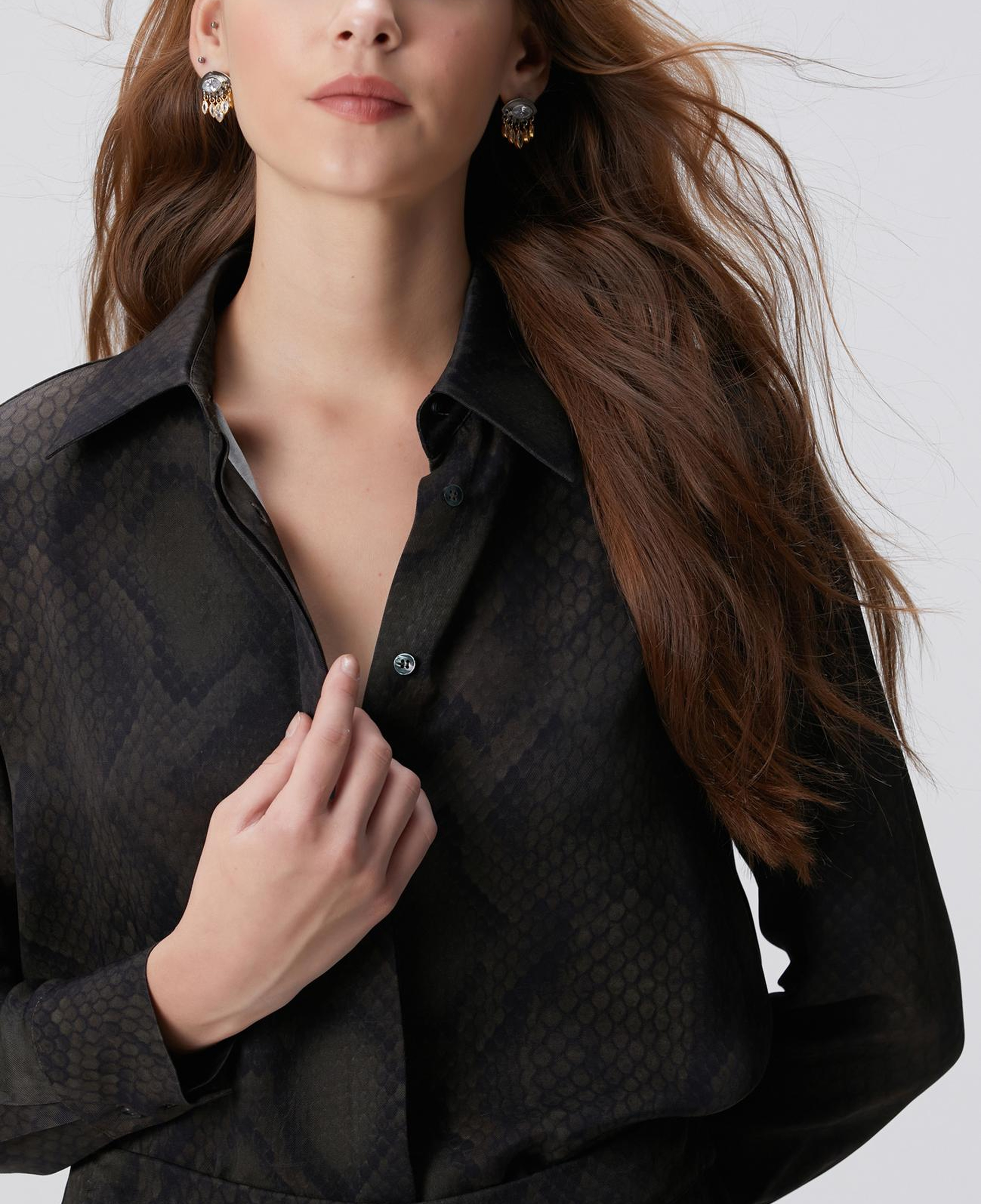 Network Kadın Haki Desenli Gömlek