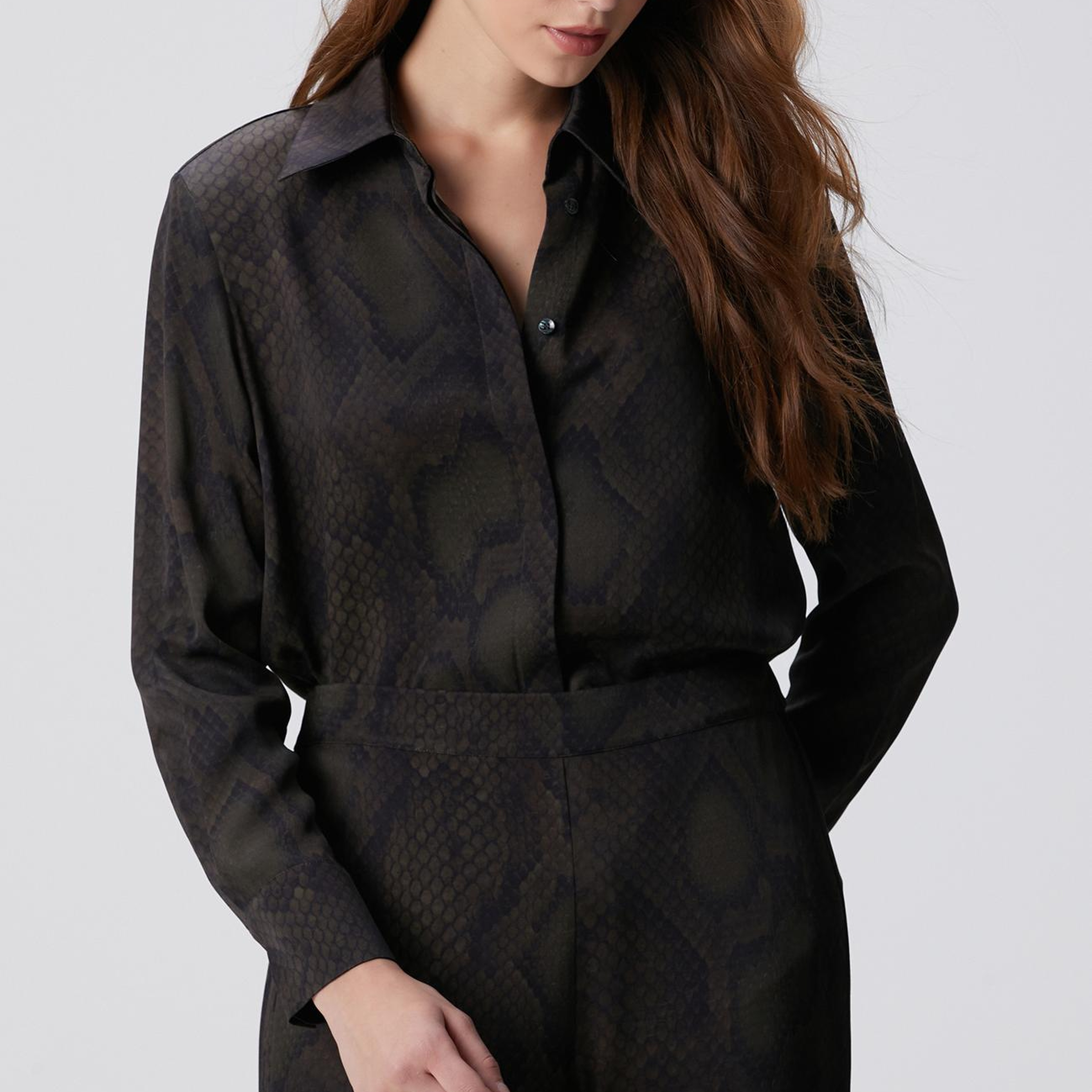 Network Kadın Haki Desenli Gömlek