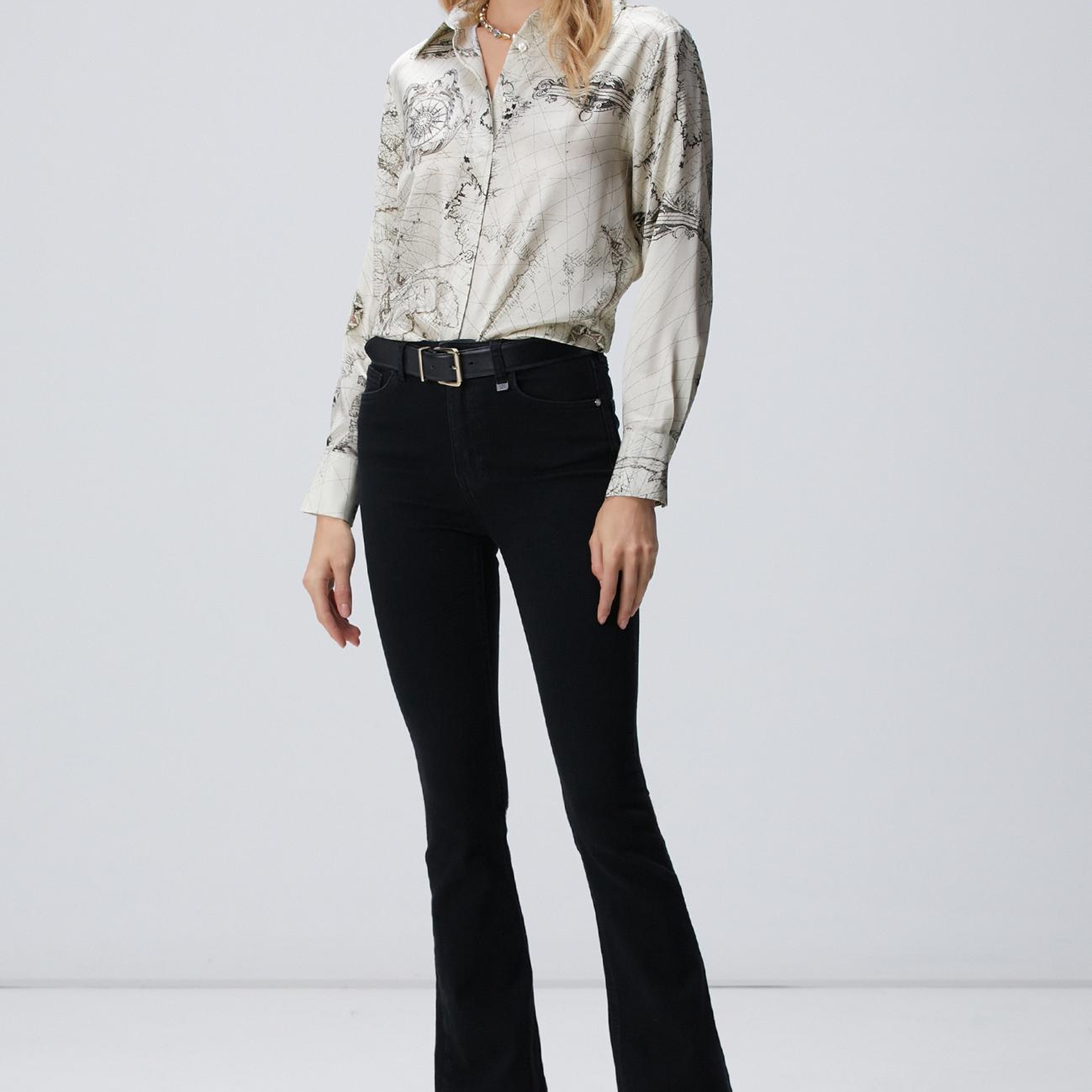 Network Kadın Limited Açık Bej İpek Karışımlı Gömlek