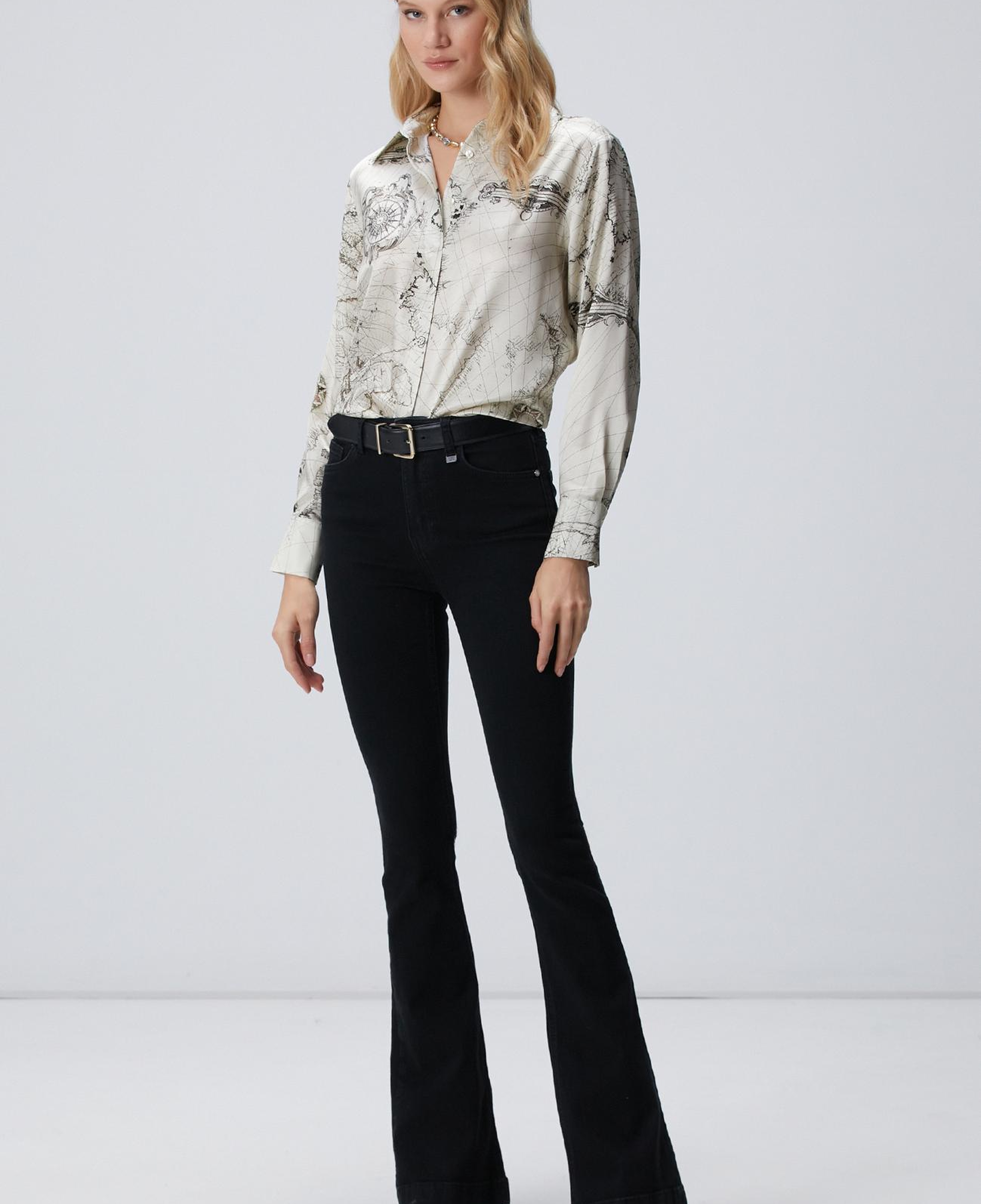 Network Kadın Limited Açık Bej İpek Karışımlı Gömlek