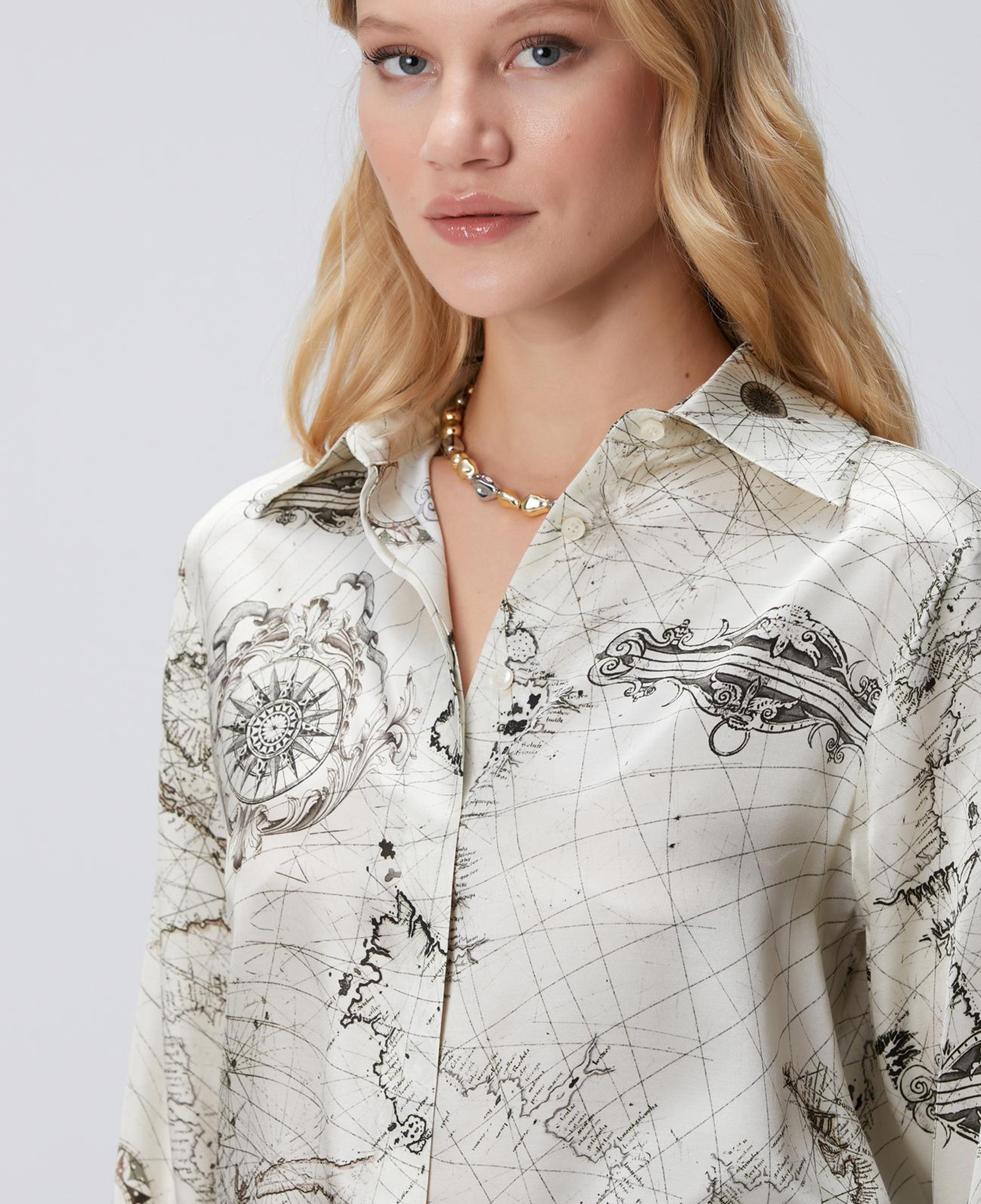 Network Kadın Limited Açık Bej İpek Karışımlı Gömlek