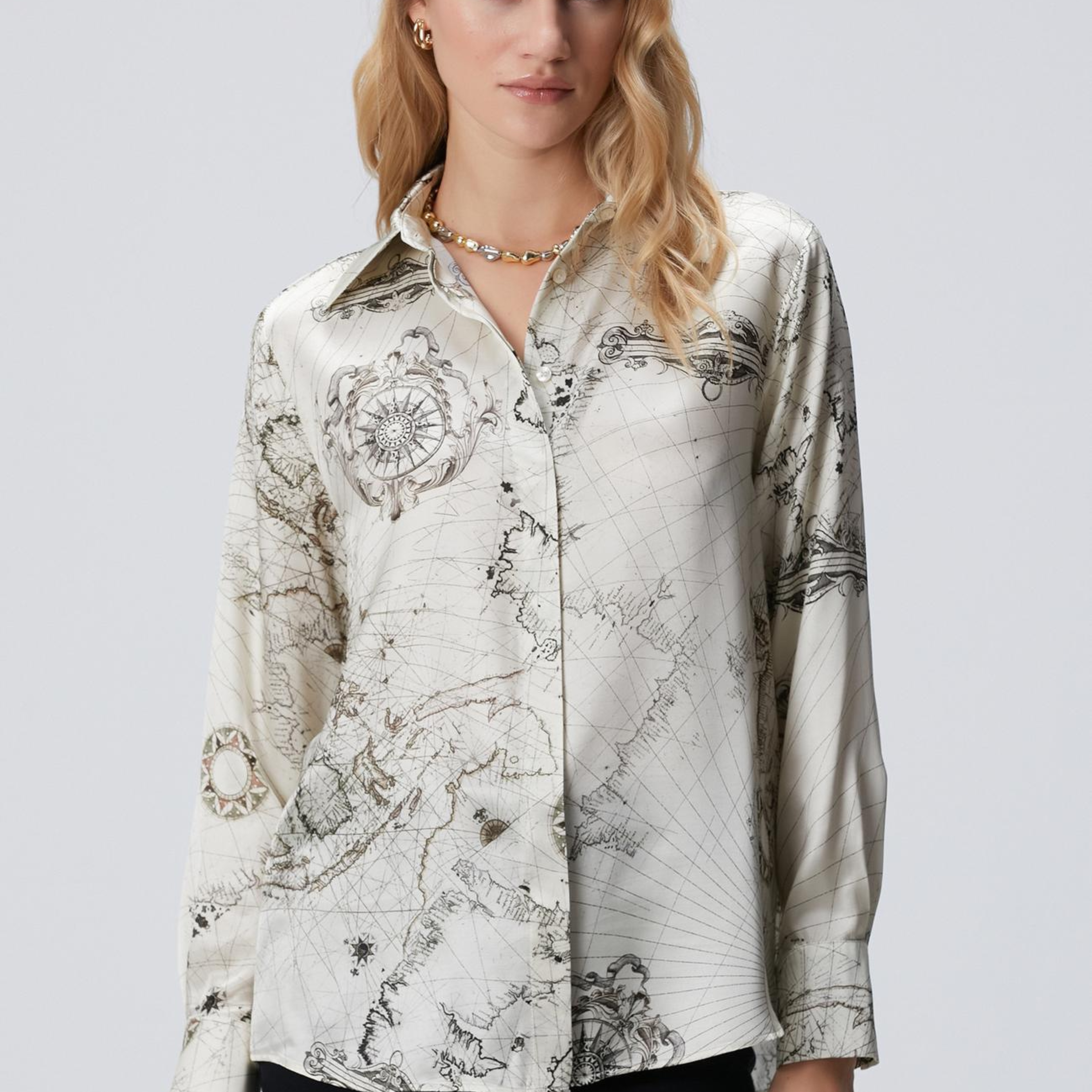 Network Kadın Limited Açık Bej İpek Karışımlı Gömlek