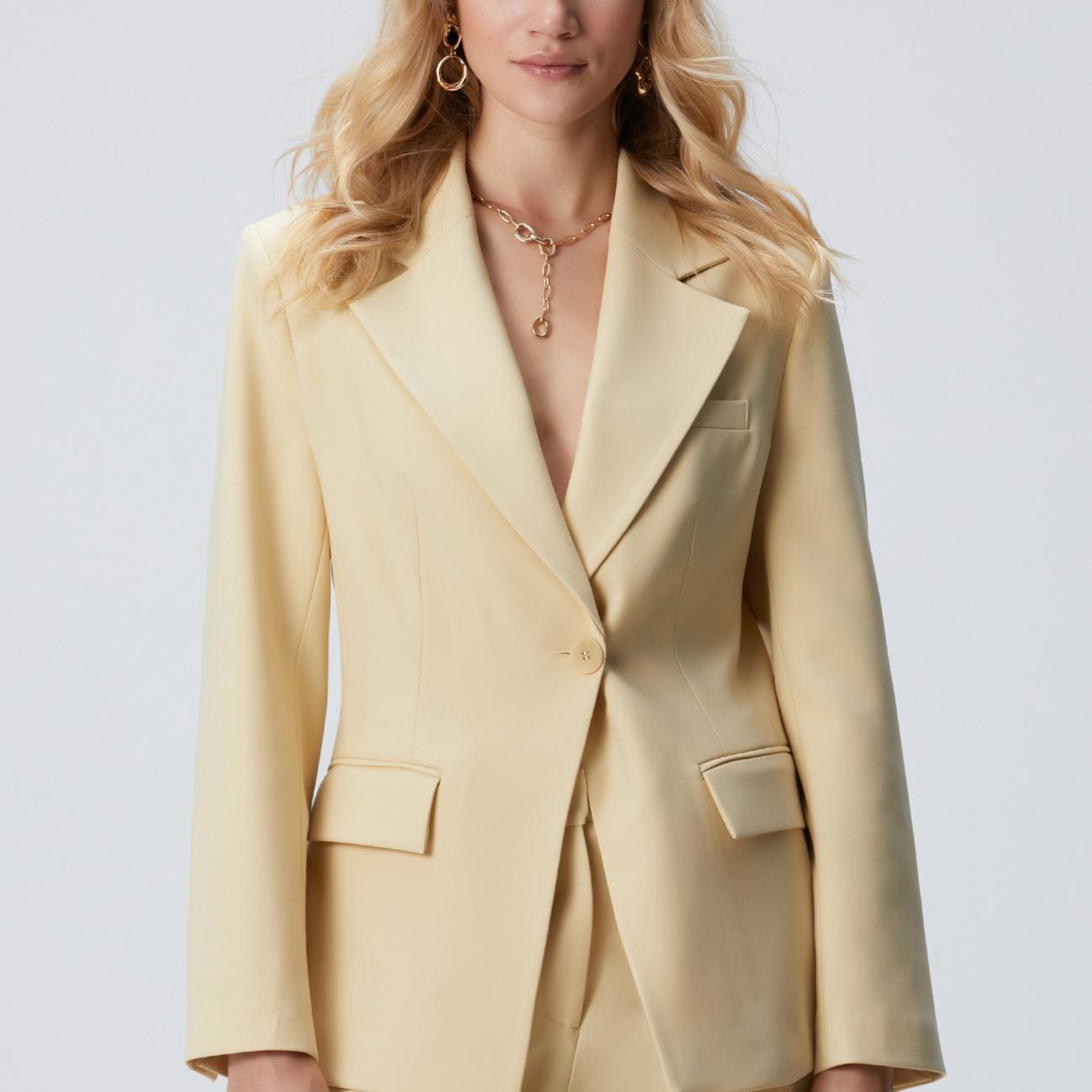 Network Kadın Sarı Yün Karışımlı Ceket