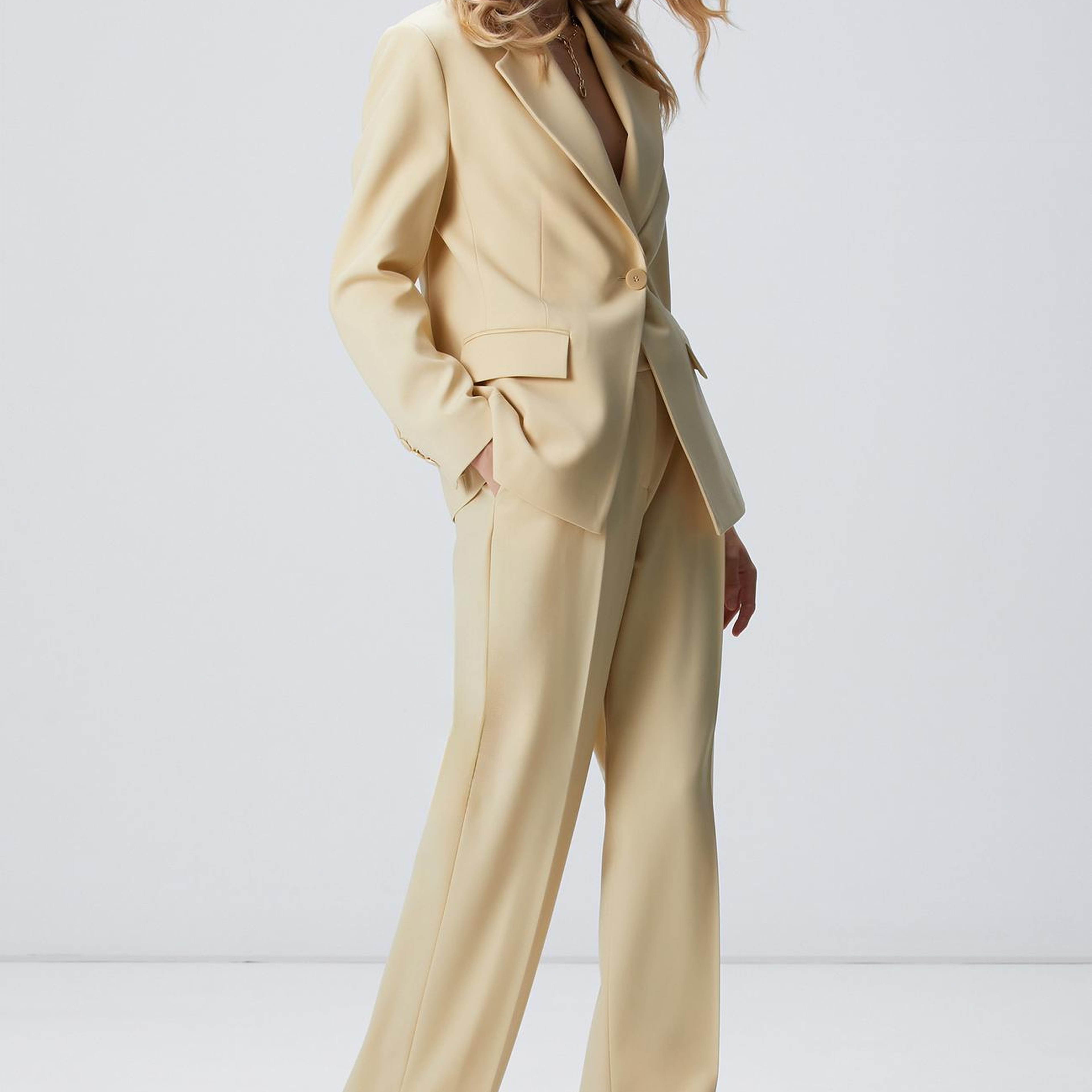 Network Kadın Sarı Yün Karışımlı Ceket