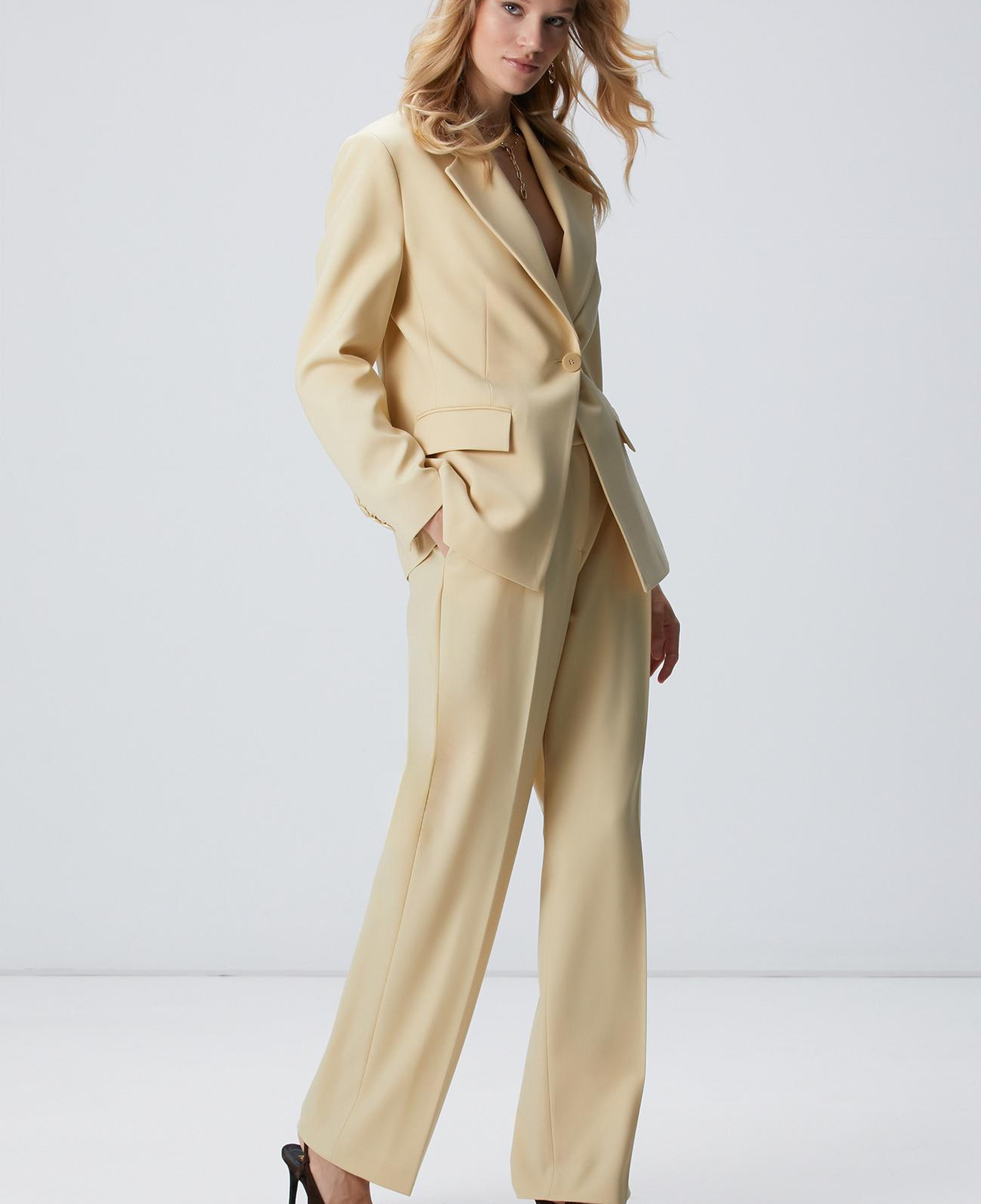 Network Kadın Sarı Yün Karışımlı Ceket