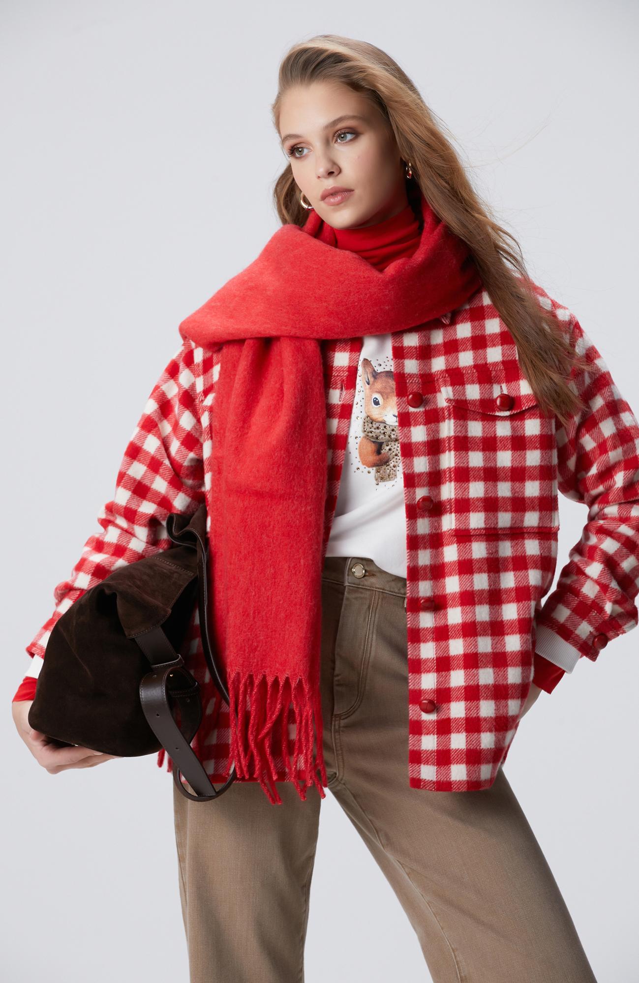 Network Kadın Kırmızı Kareli Dış Gömlek