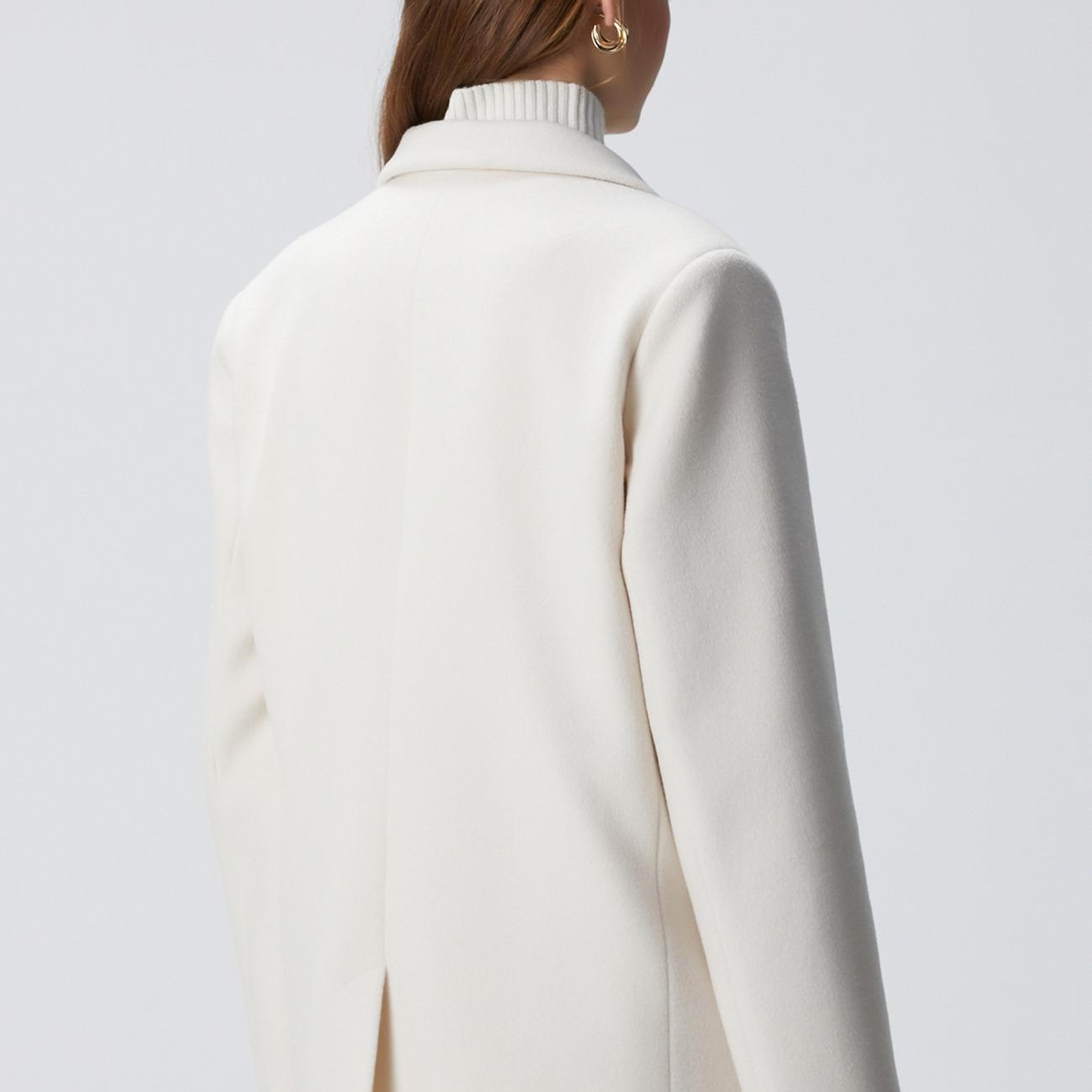 Network Kadın Beyaz Yün Karışımlı Kaban