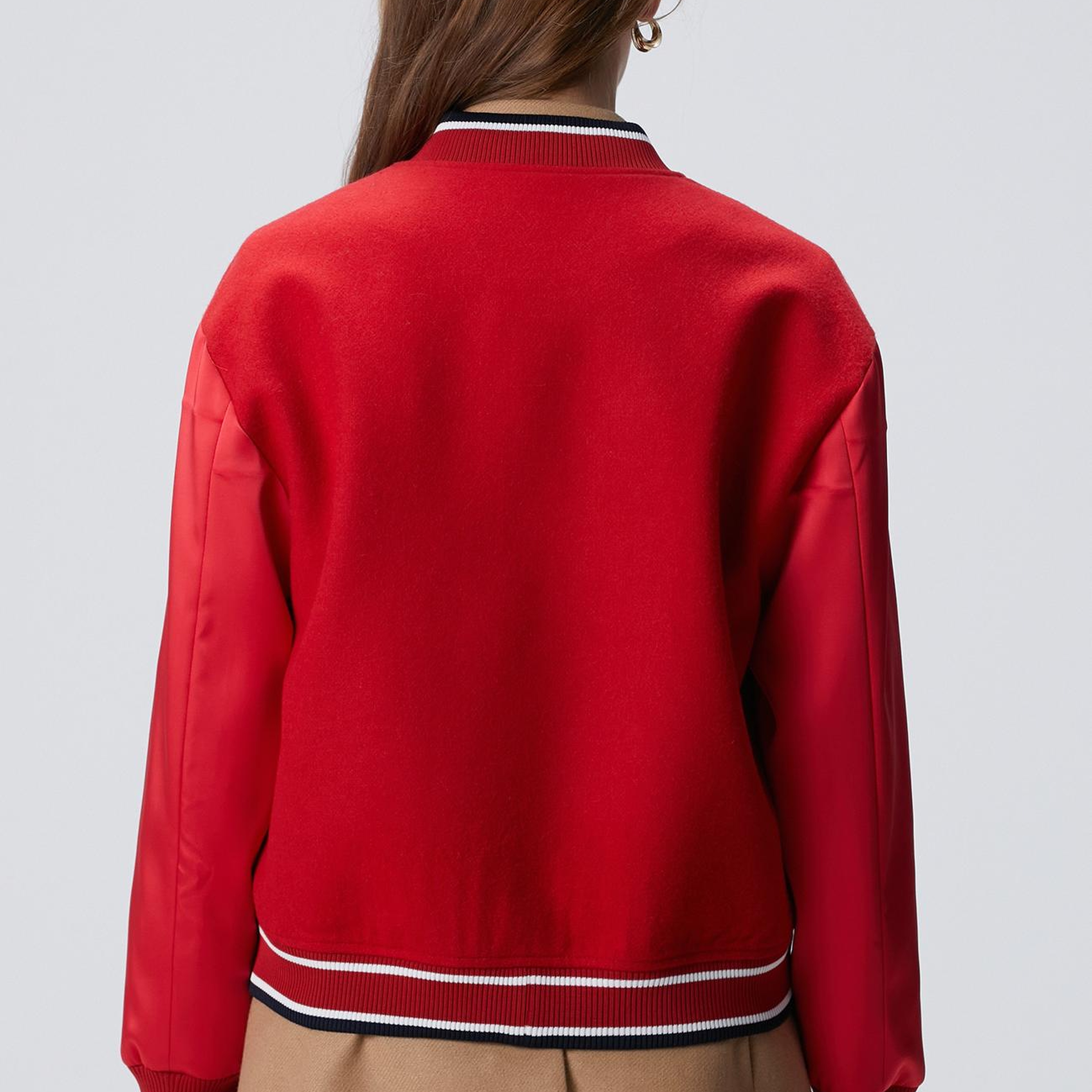 Network Kadın Kırmızı Yün Karışımlı Bomber Mont