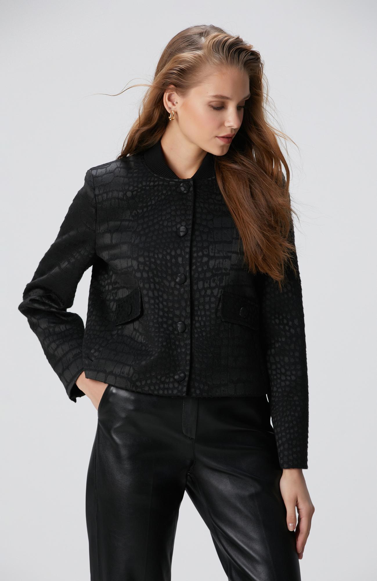 Network Kadın Siyah Yün Karışımlı Mont