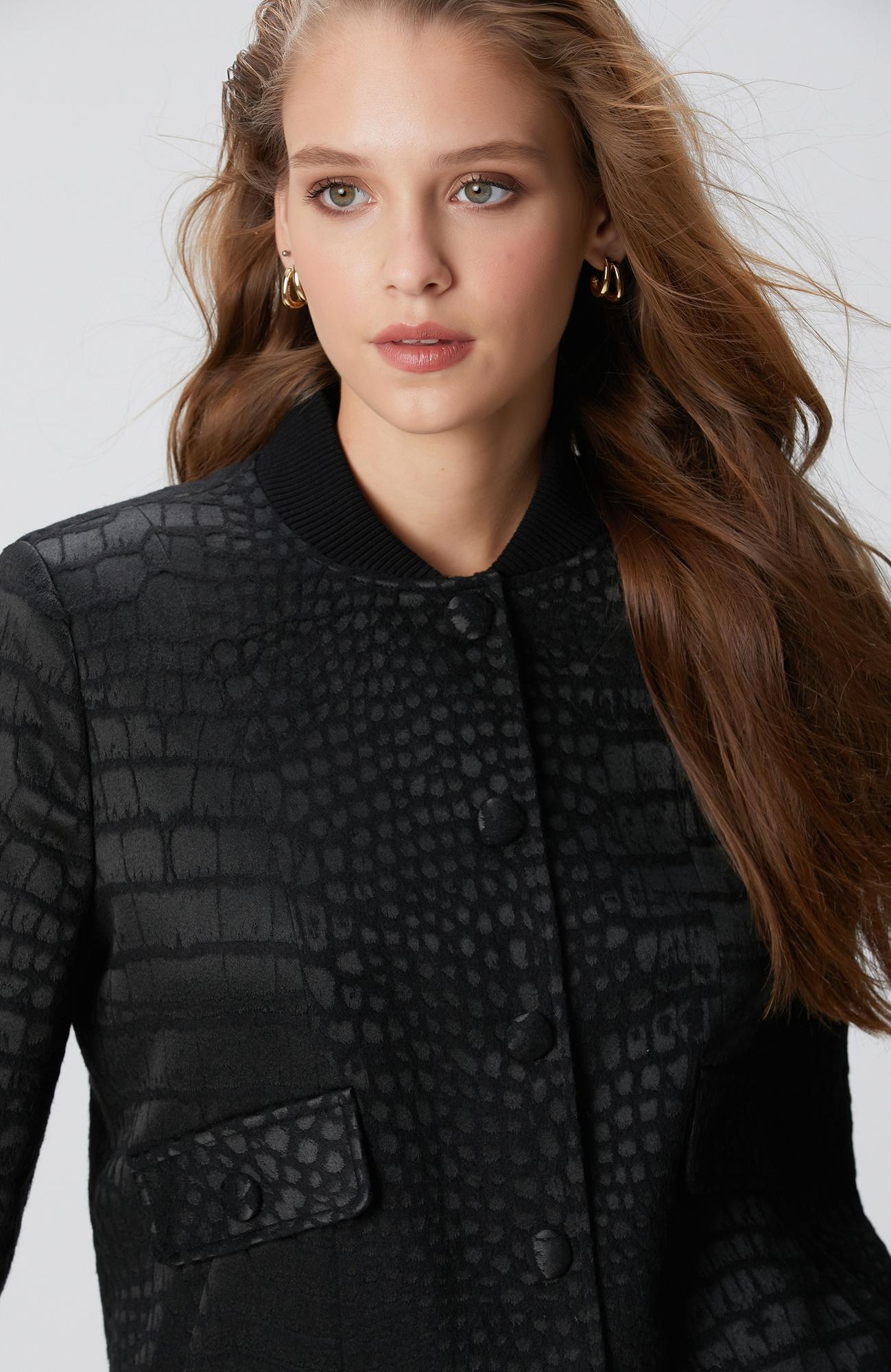 Network Kadın Siyah Yün Karışımlı Mont