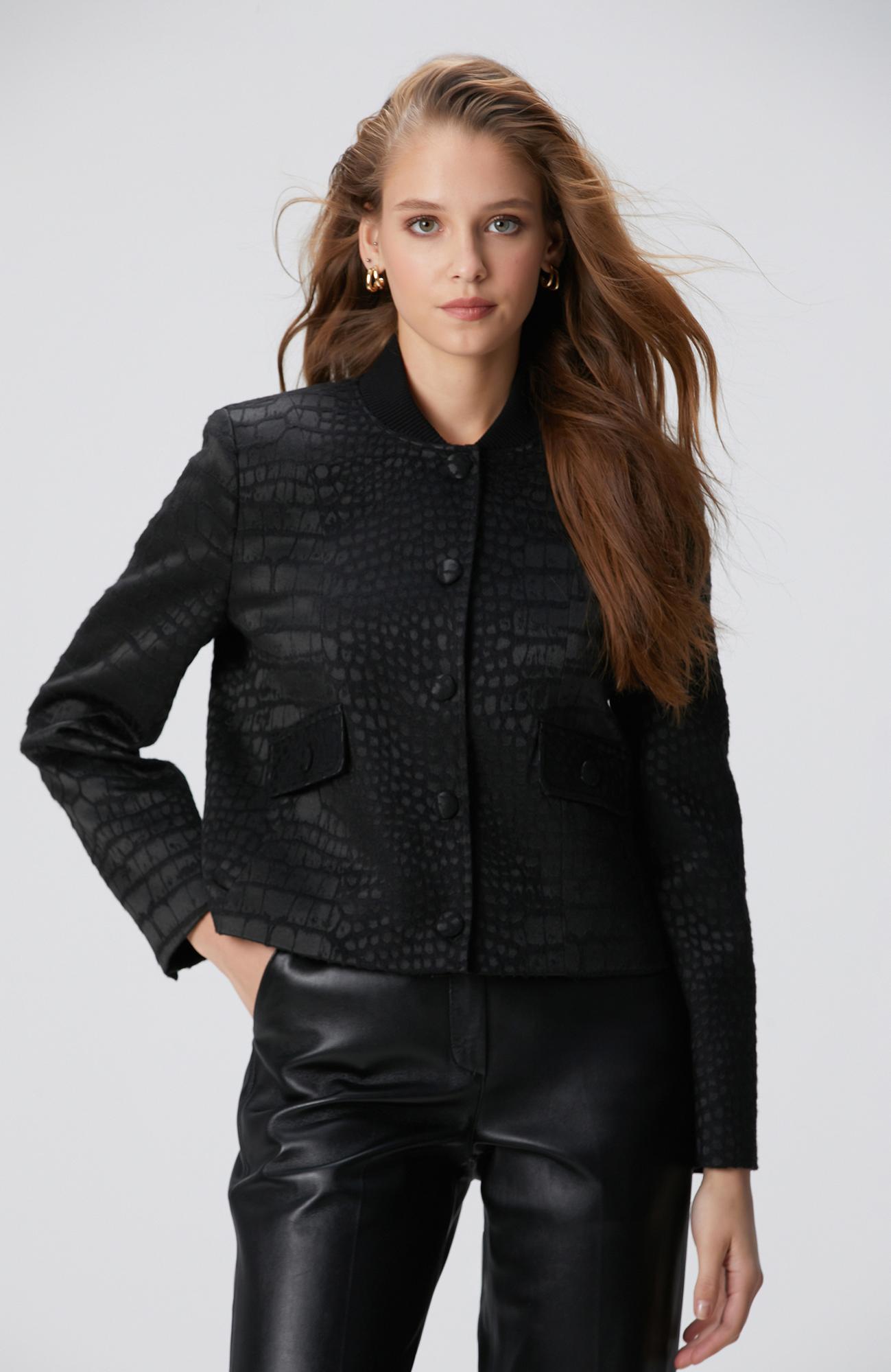 Network Kadın Siyah Yün Karışımlı Mont