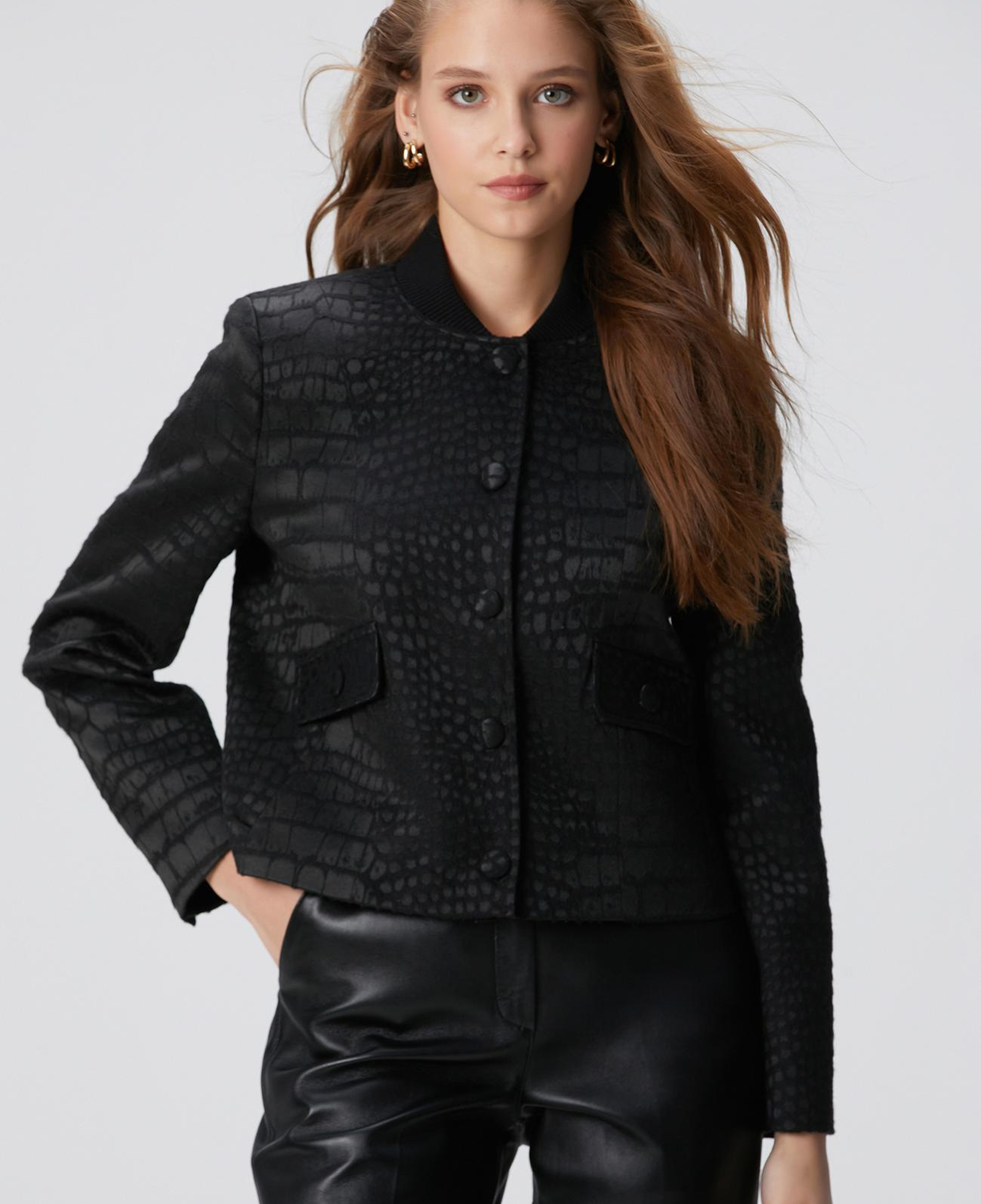 Network Kadın Siyah Yün Karışımlı Mont