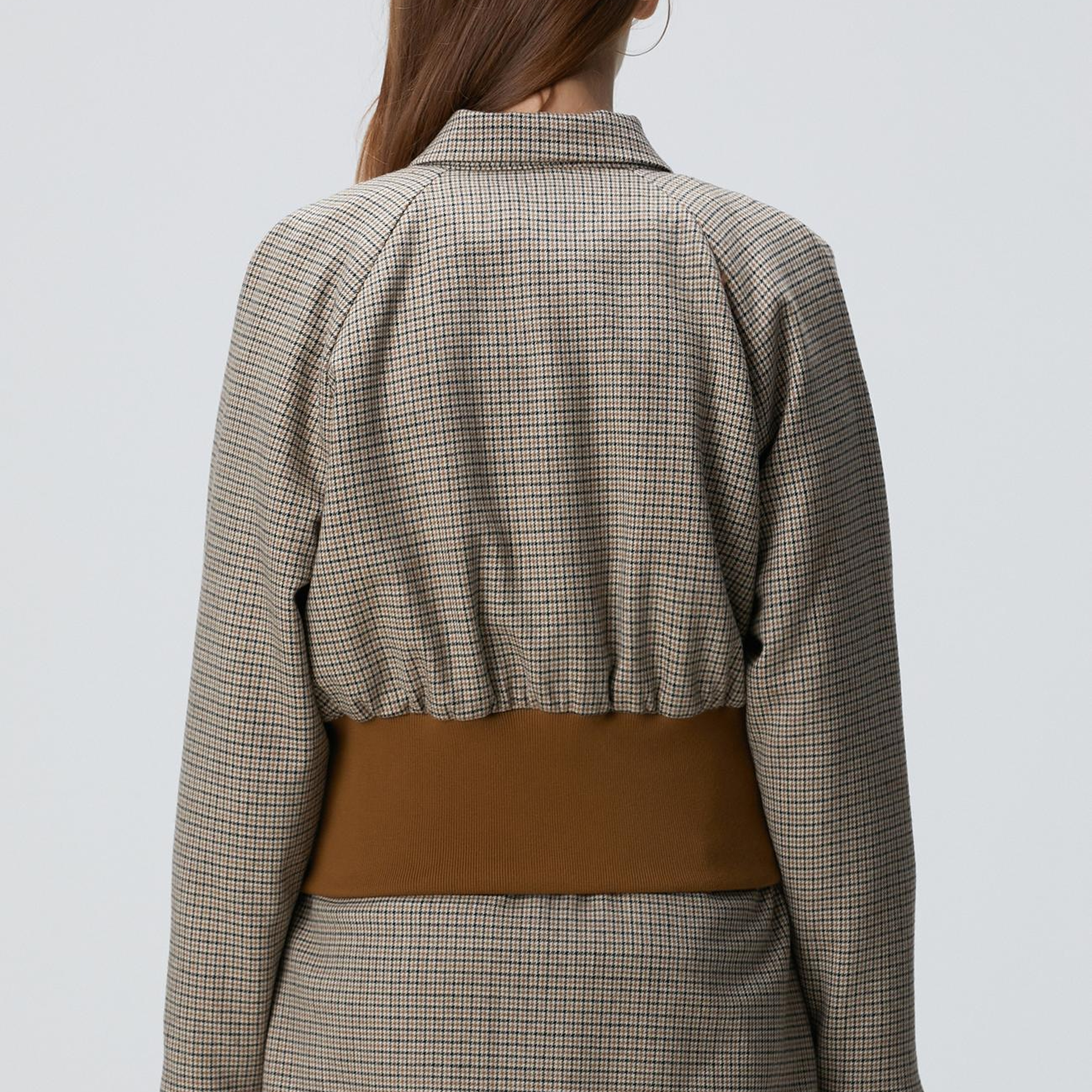 Network Kadın Siyah Kahverengi Kazayağı Desenli Ceket