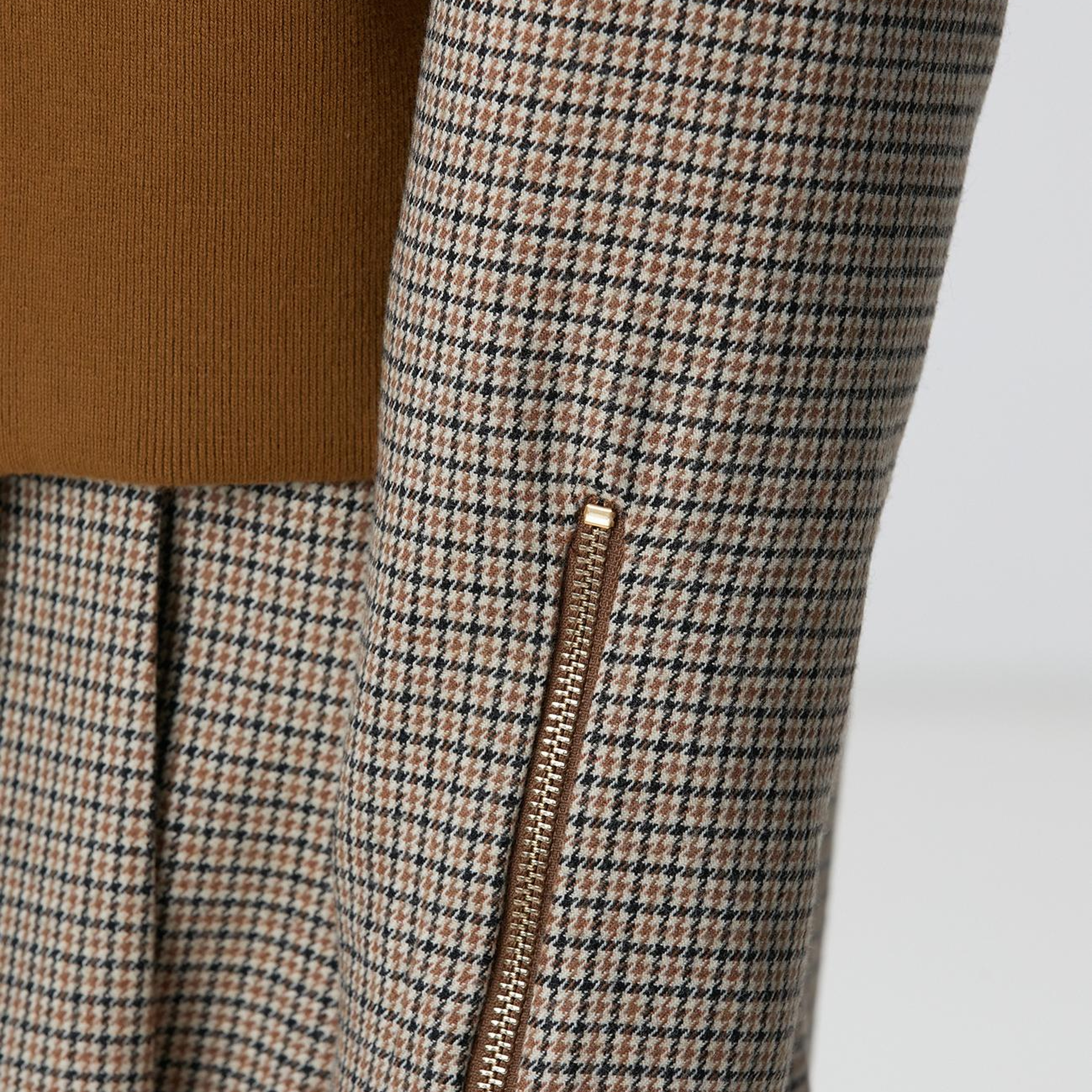 Network Kadın Siyah Kahverengi Kazayağı Desenli Ceket