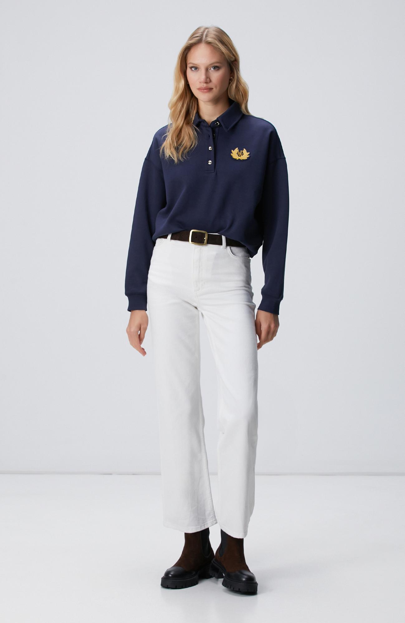 Network Kadın Lacivert Patch Detaylı Sweatshirt