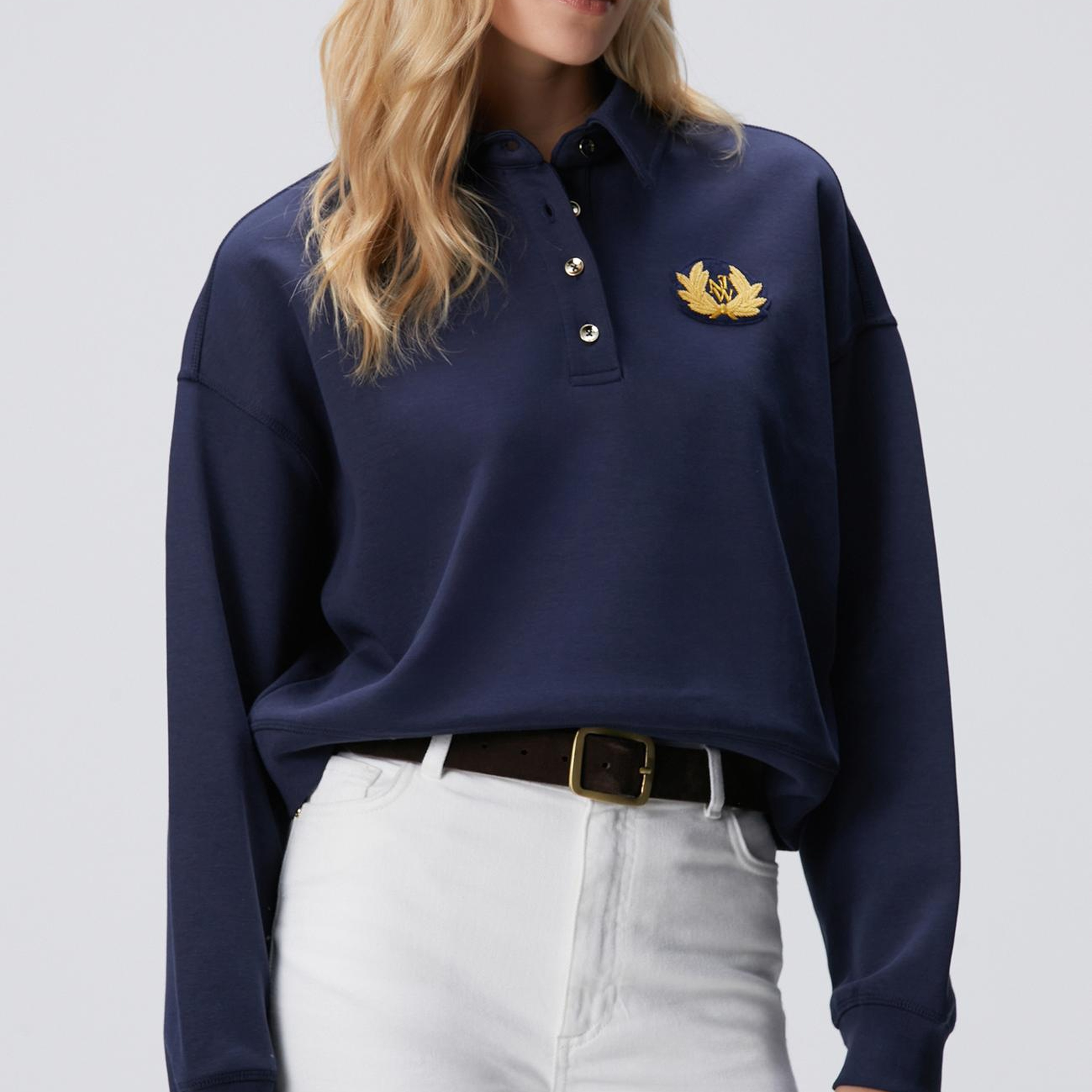 Network Kadın Lacivert Patch Detaylı Sweatshirt