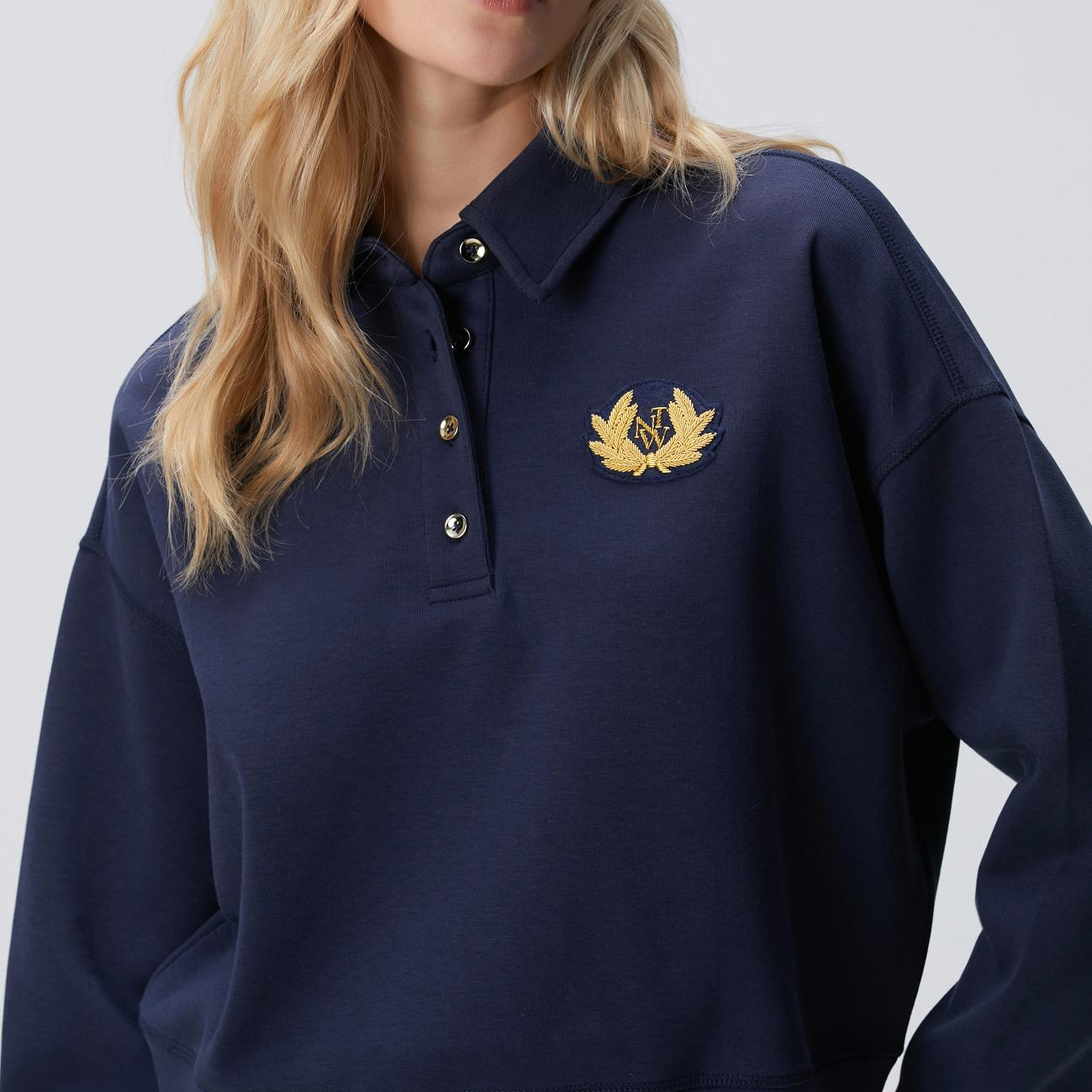 Network Kadın Lacivert Patch Detaylı Sweatshirt