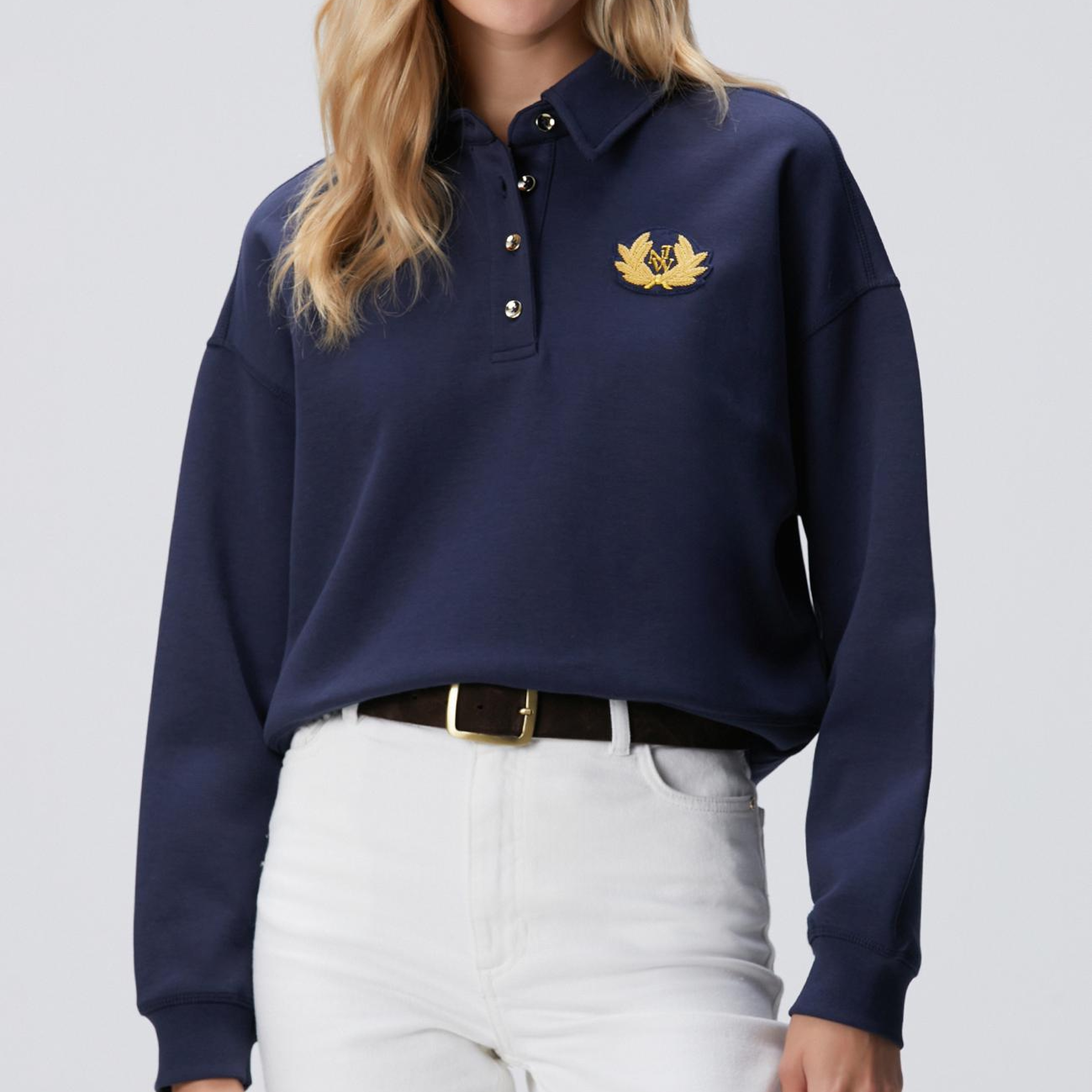 Network Kadın Lacivert Patch Detaylı Sweatshirt