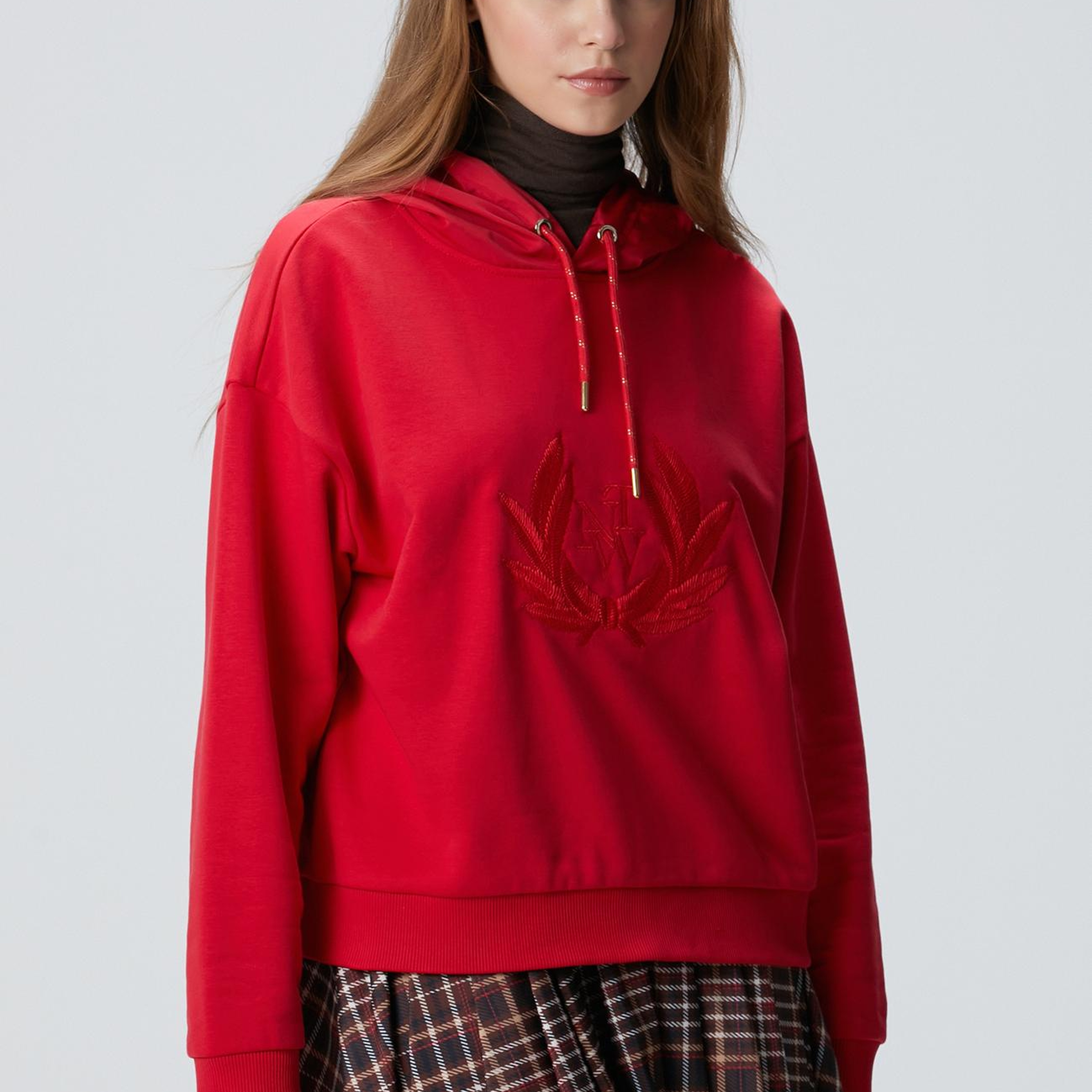 Network Kadın Kırmızı Nakış Detaylı Sweatshirt