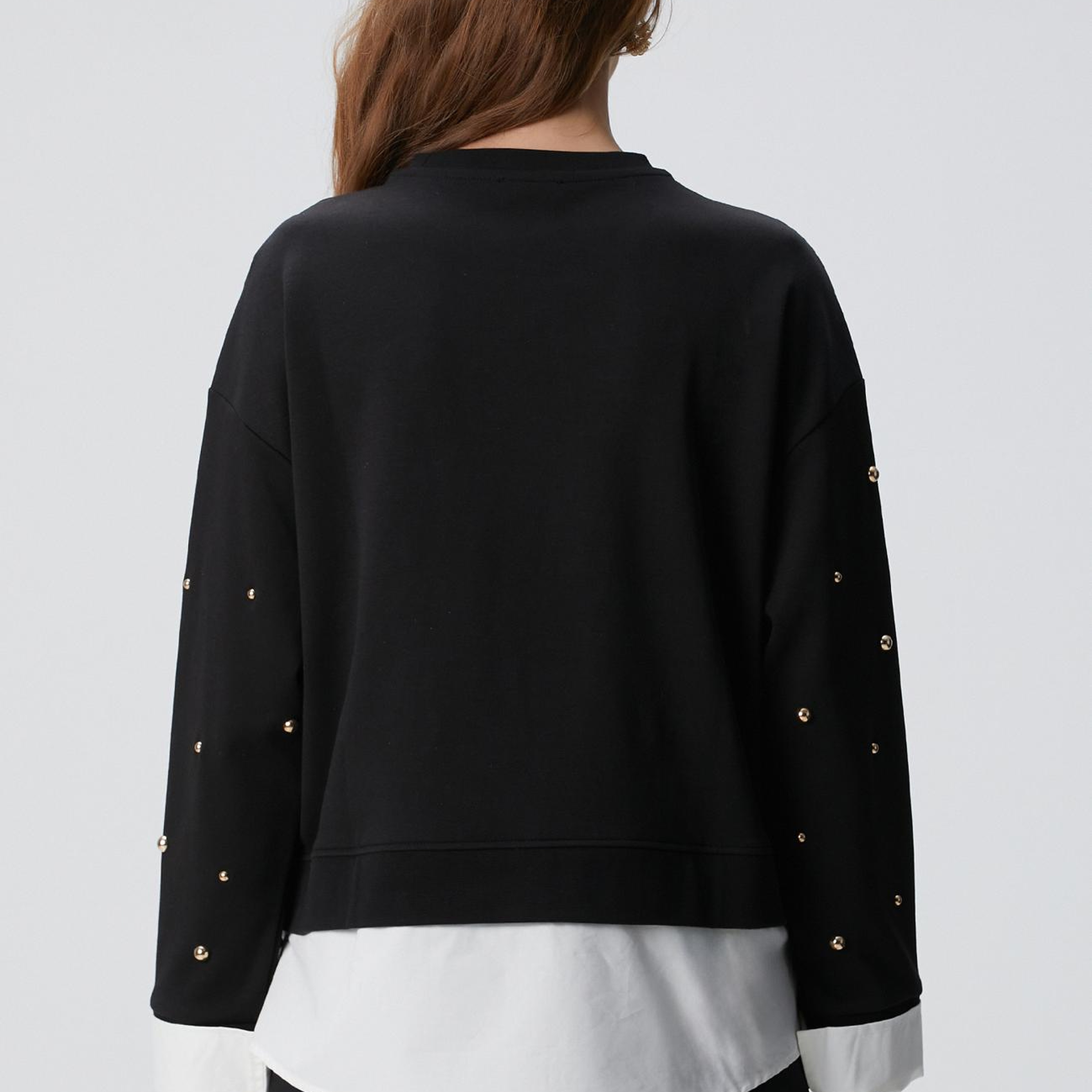 Network Kadın Siyah Metal Aksesuarlı Sweatshirt