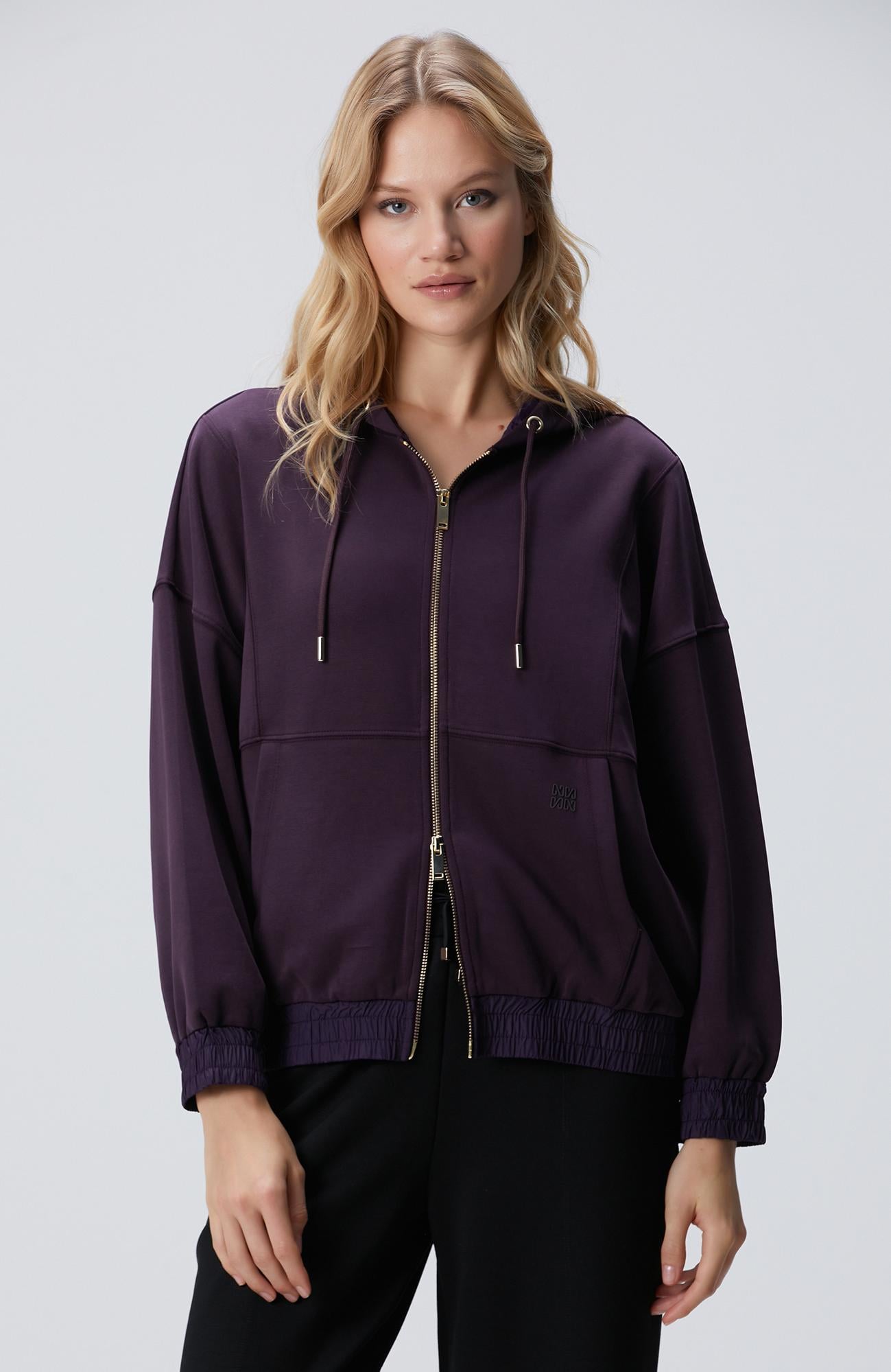 Network Kadın Mor Modal Karışımlı Sweatshirt