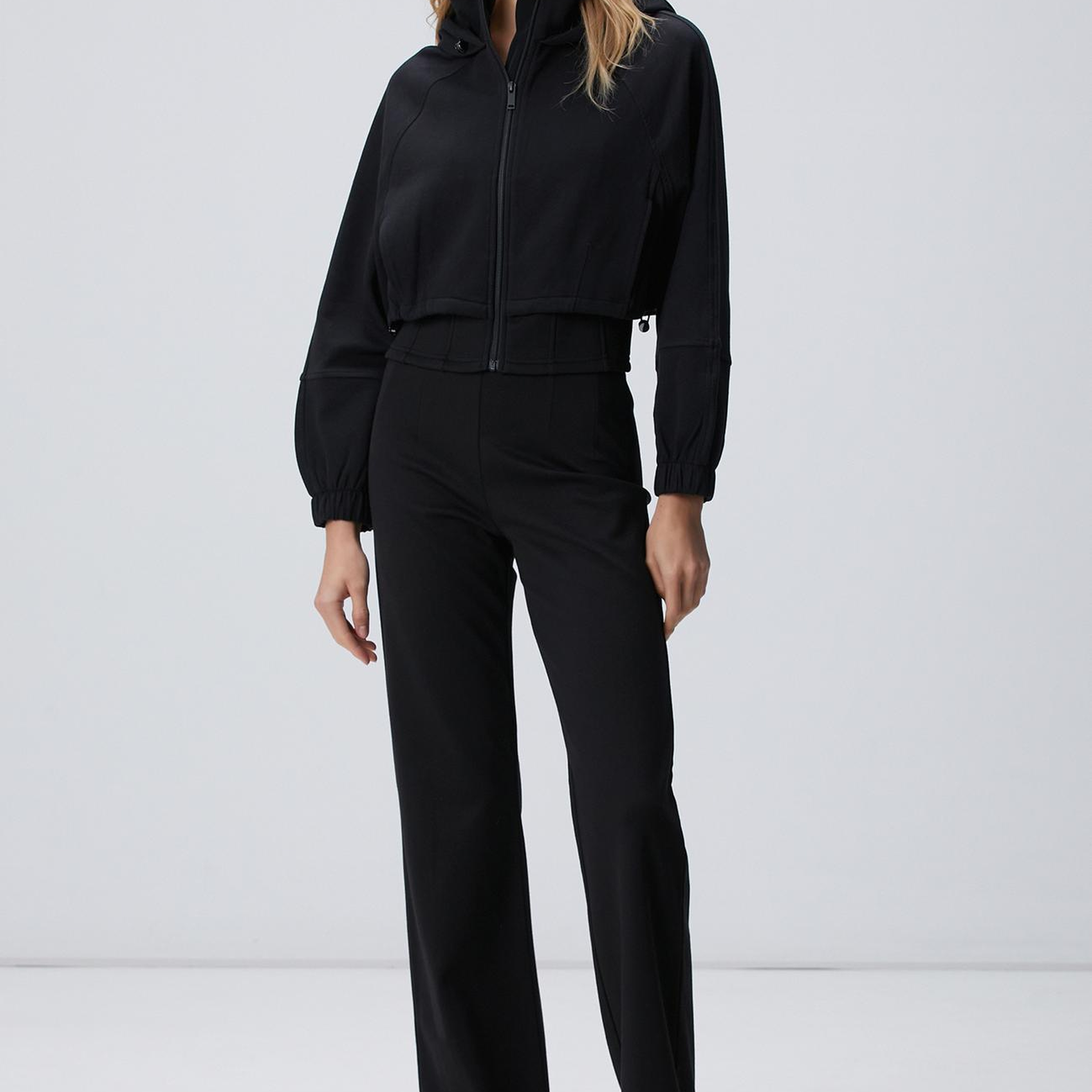 Network Kadın N-Tech Siyah Crop Sweatshirt