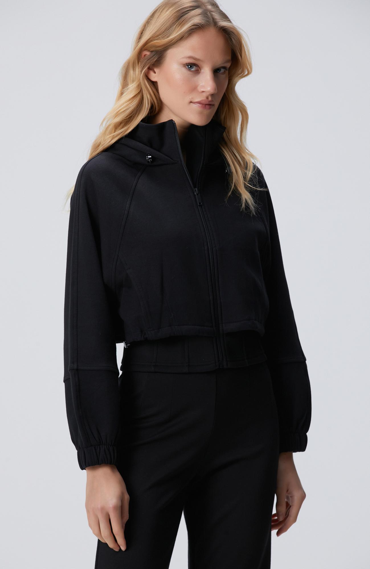 Network Kadın N-Tech Siyah Crop Sweatshirt