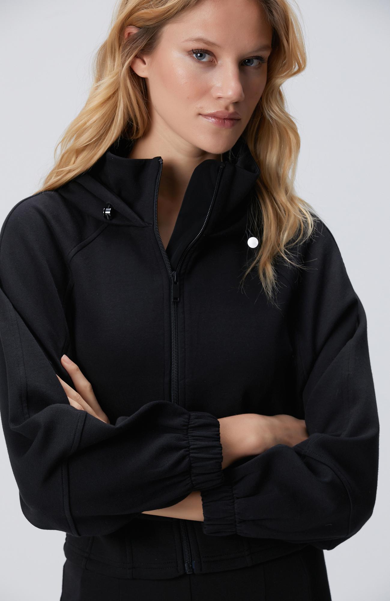 Network Kadın N-Tech Siyah Crop Sweatshirt