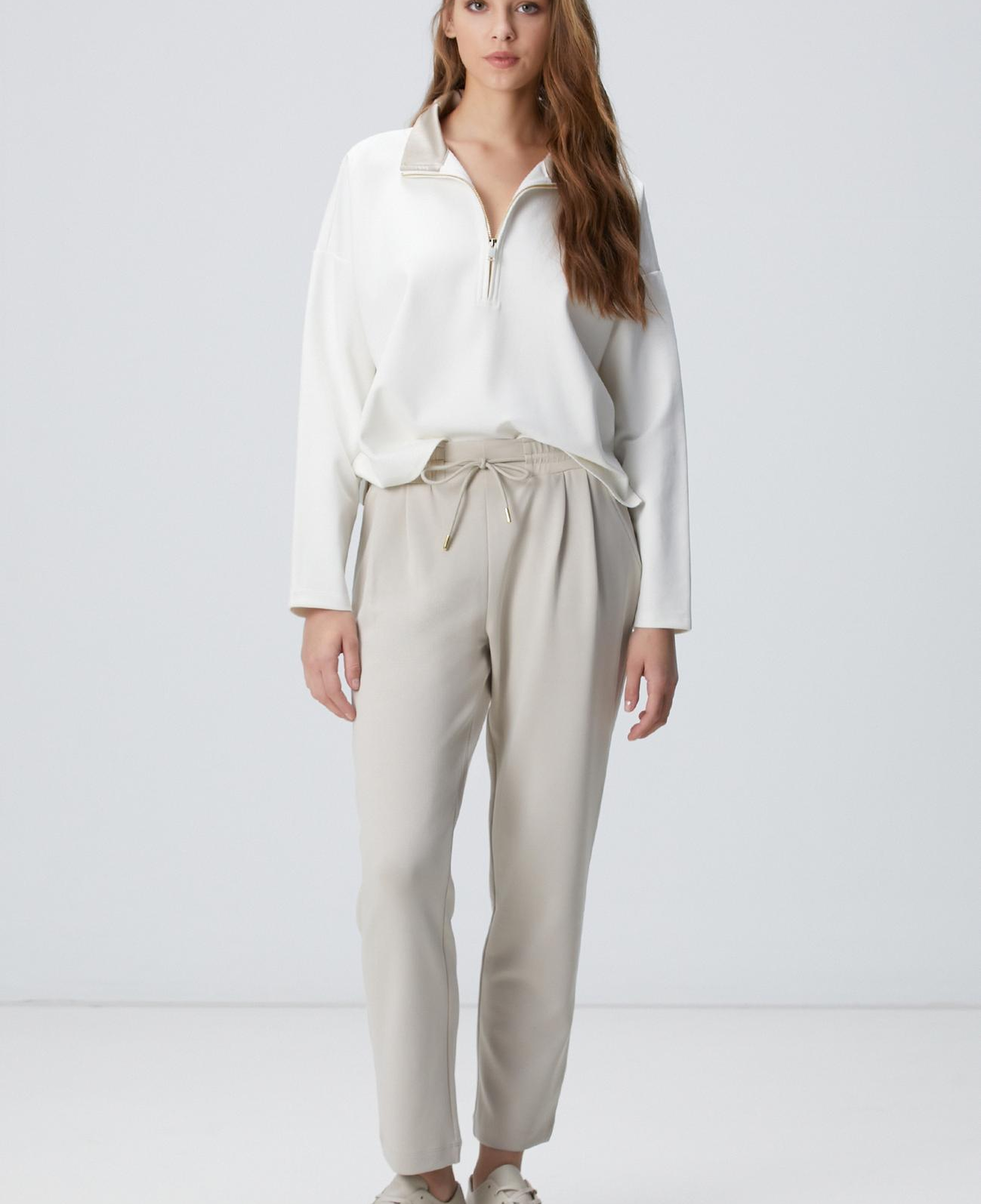 Network Kadın N-Tech Kırık Beyaz Sweatshirt