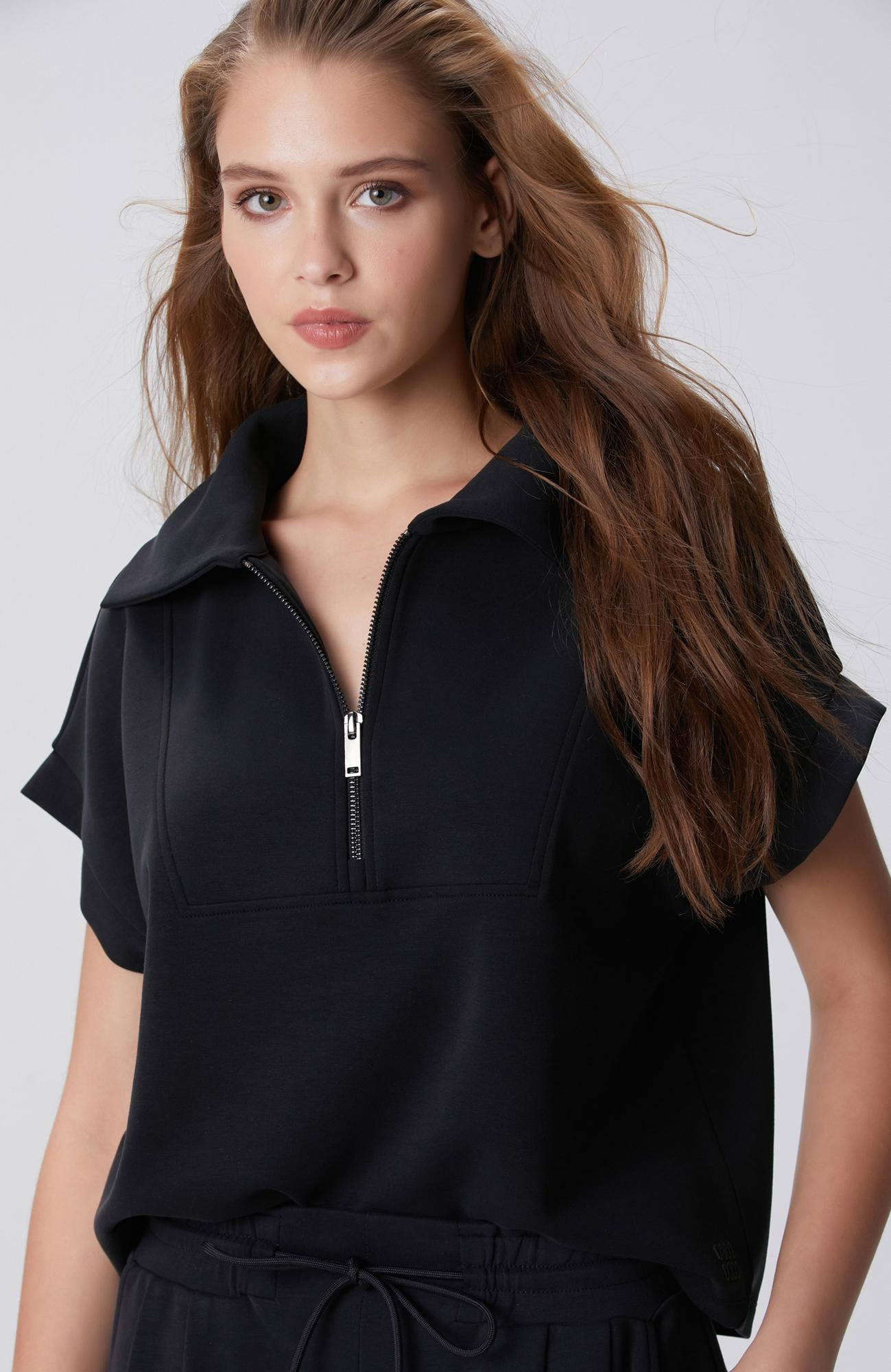 Network Kadın Siyah Modal Karışımlı Sweatshirt