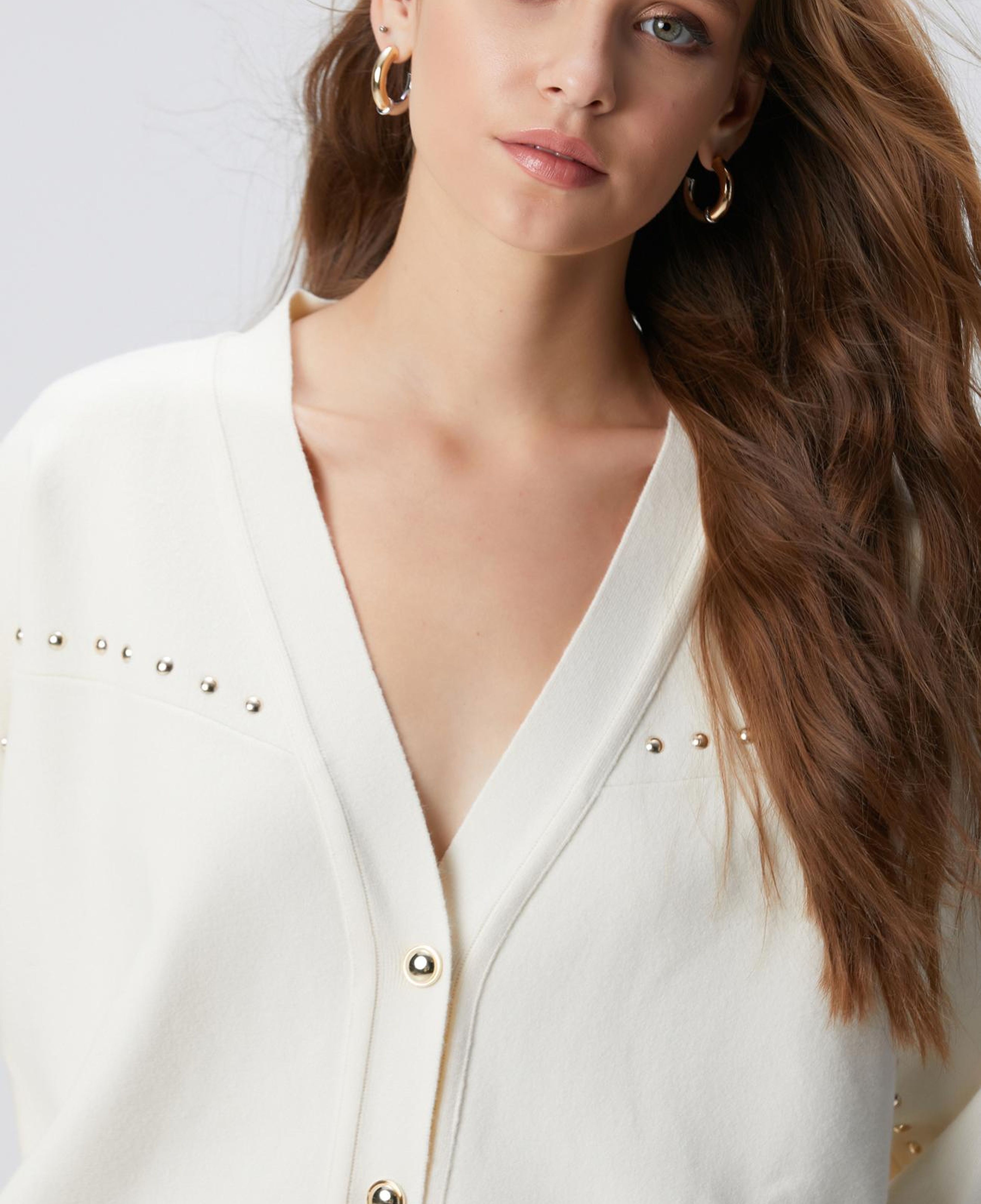 Network Kadın Kırık Beyaz Trok Detaylı Hırka