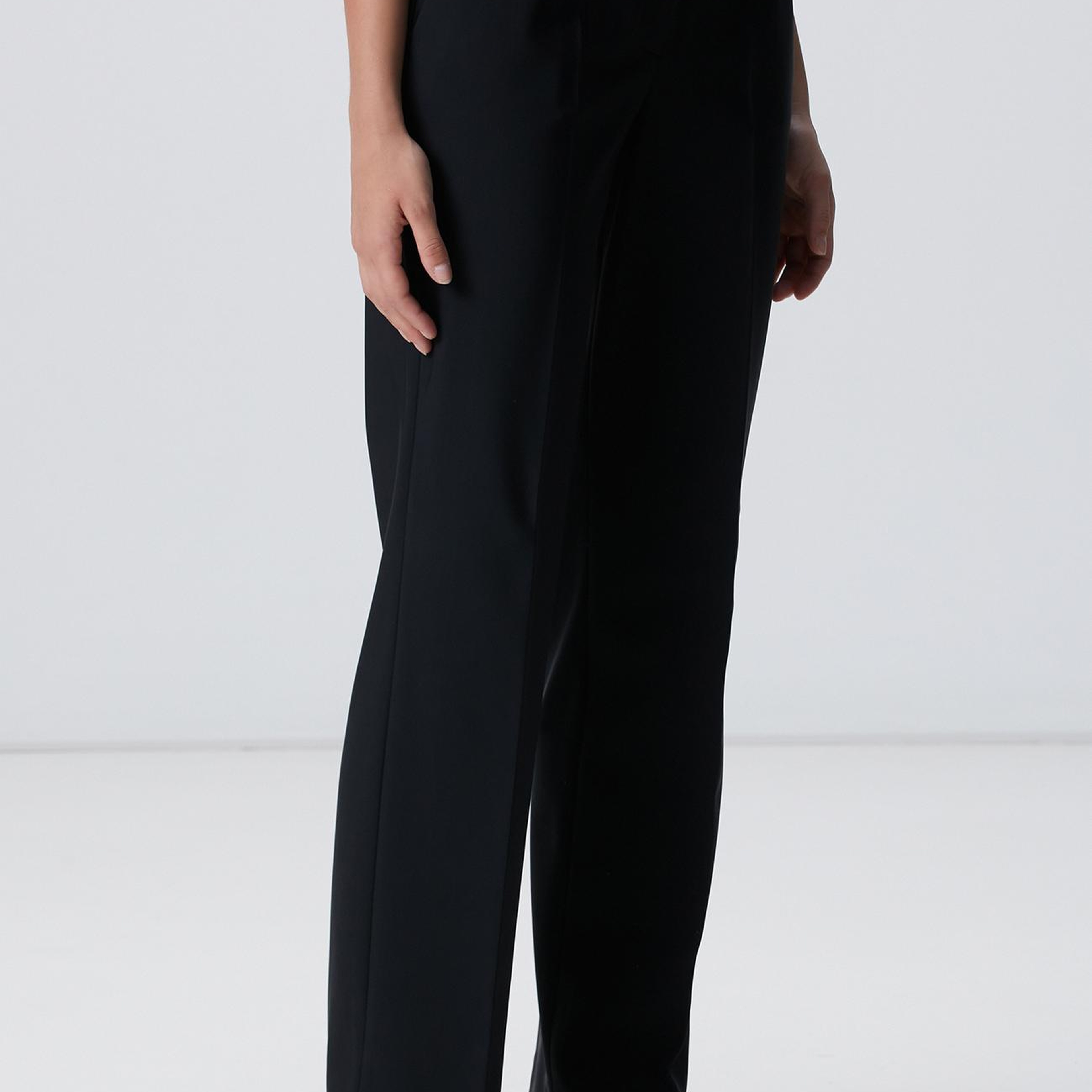 Network Kadın N-Tech Siyah Kemer Detaylı Pantolon