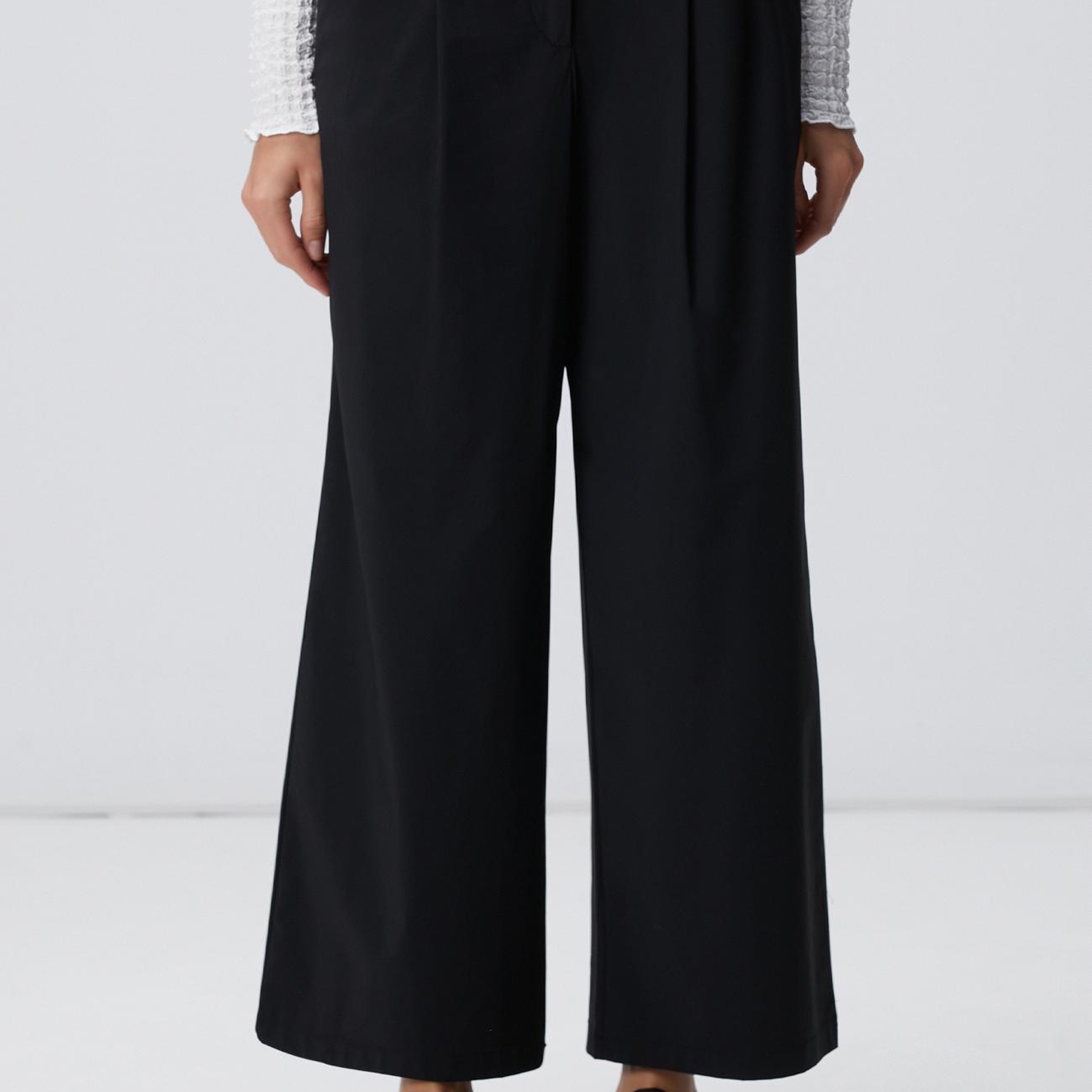 Network Kadın N-Tech Siyah Beli Lastikli Pantolon