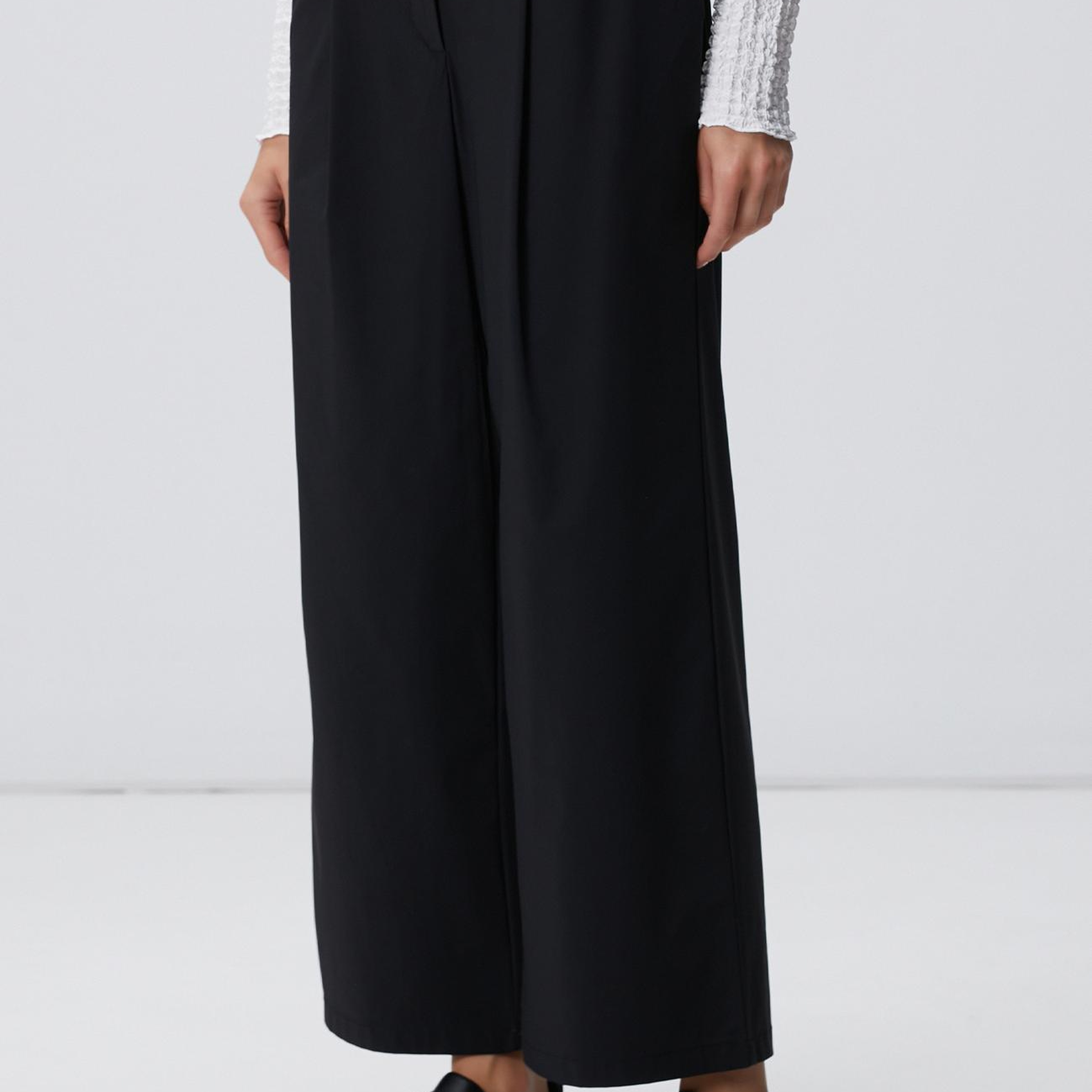 Network Kadın N-Tech Siyah Beli Lastikli Pantolon