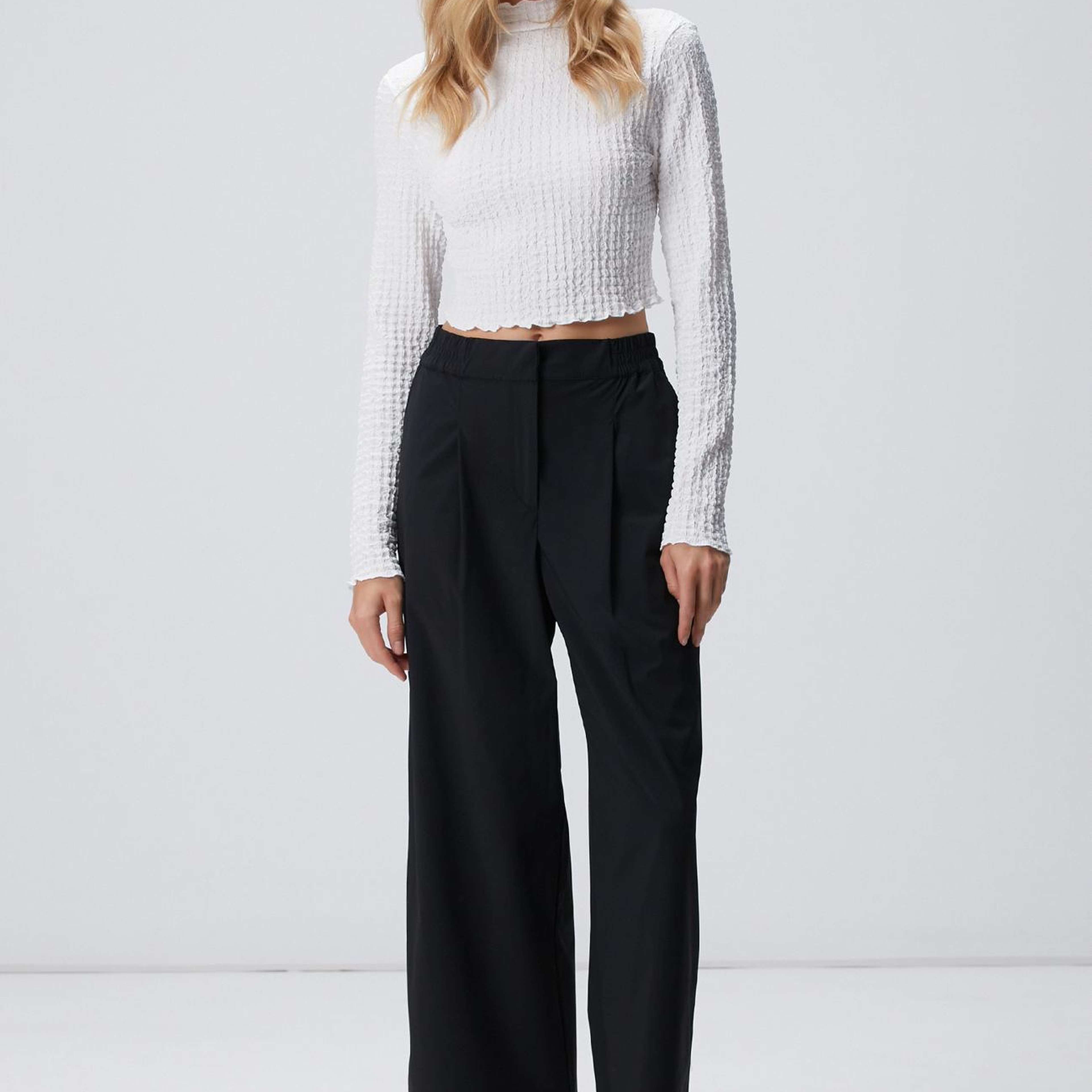 Network Kadın N-Tech Siyah Beli Lastikli Pantolon