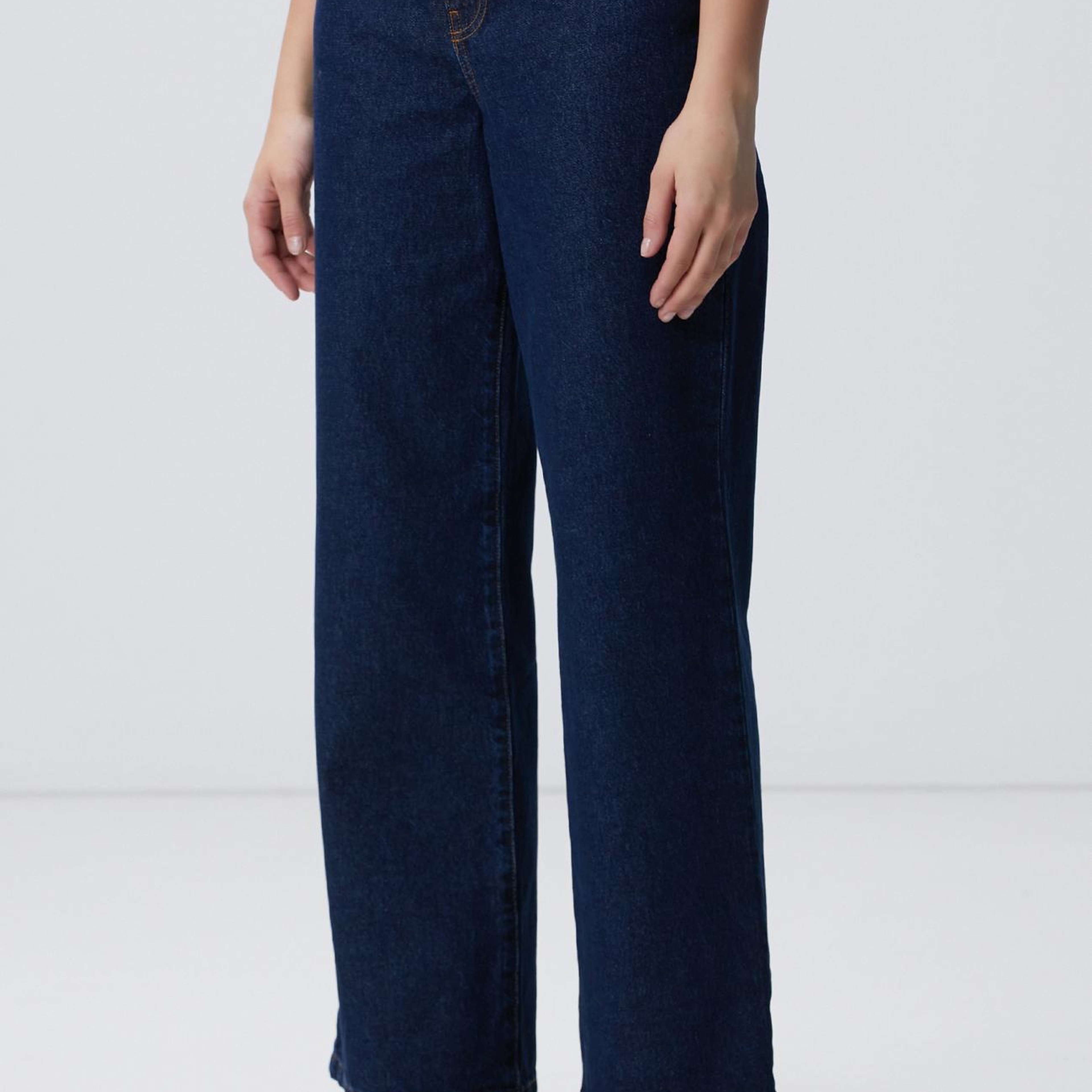 Network Kadın Koyu Lacivert Yüksek Bel Denim Pantolon