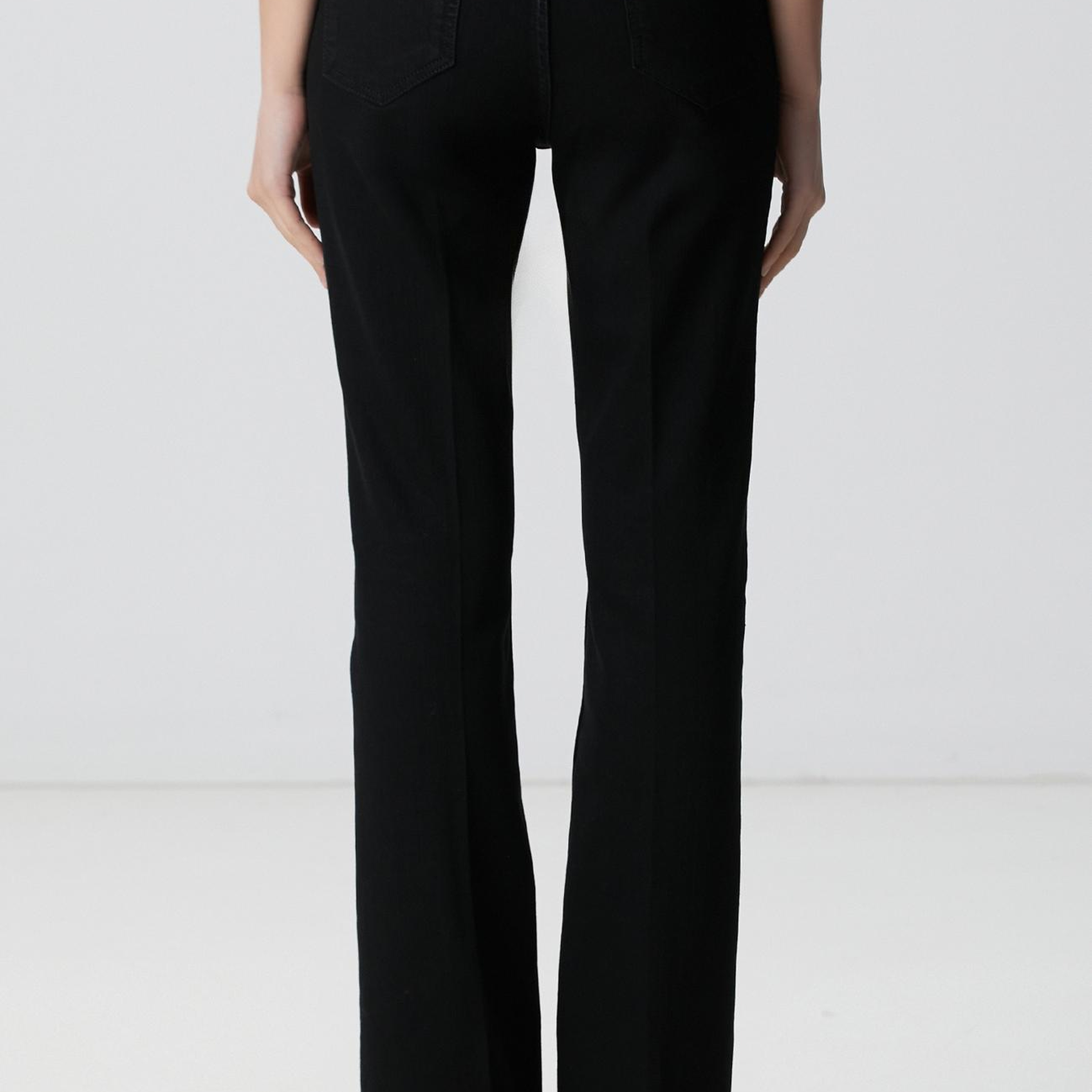 Network Kadın Siyah Aksesuarlı Flare Kalıp Denim Pantolon