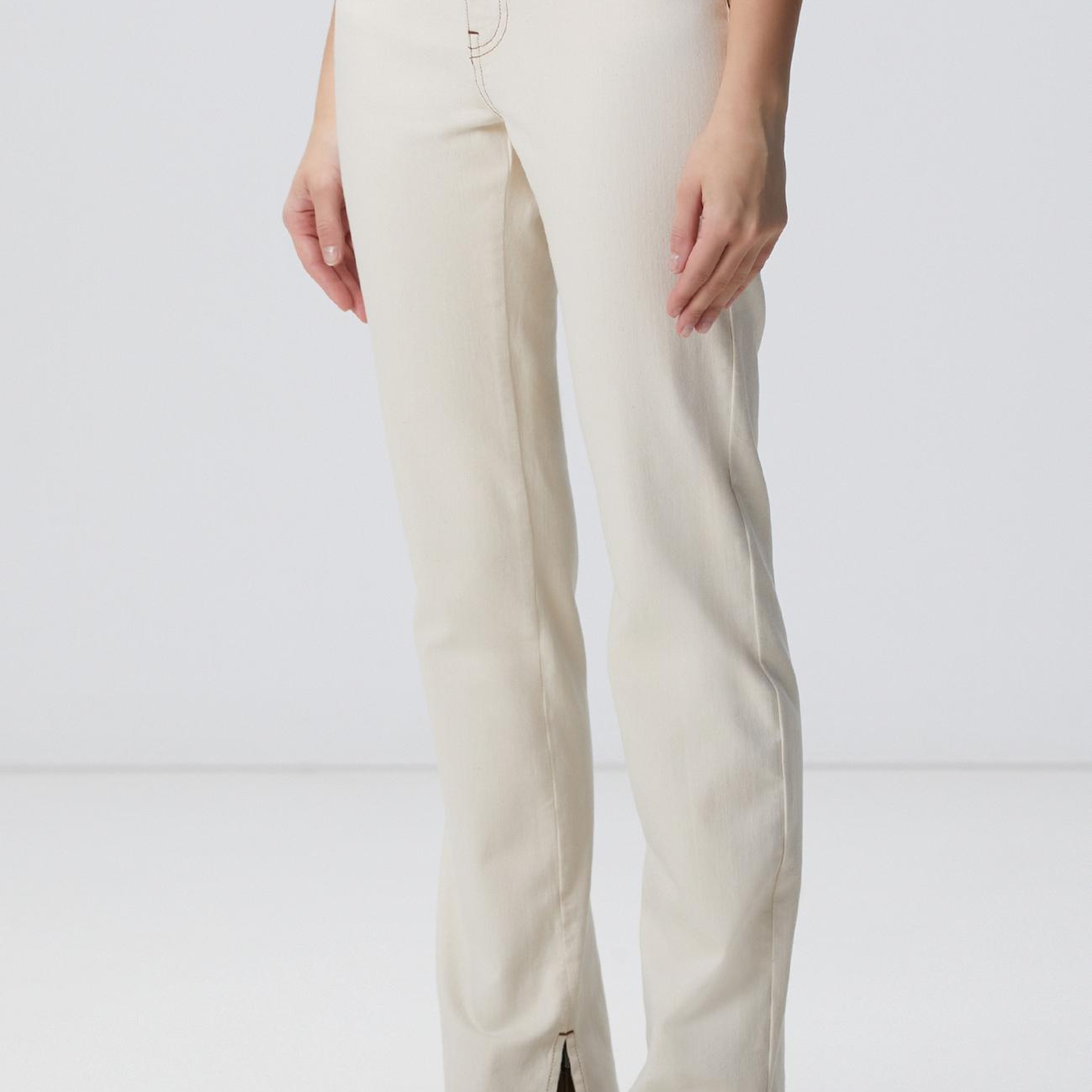 Network Kadın Naturel Aksesuarlı Denim Pantolon