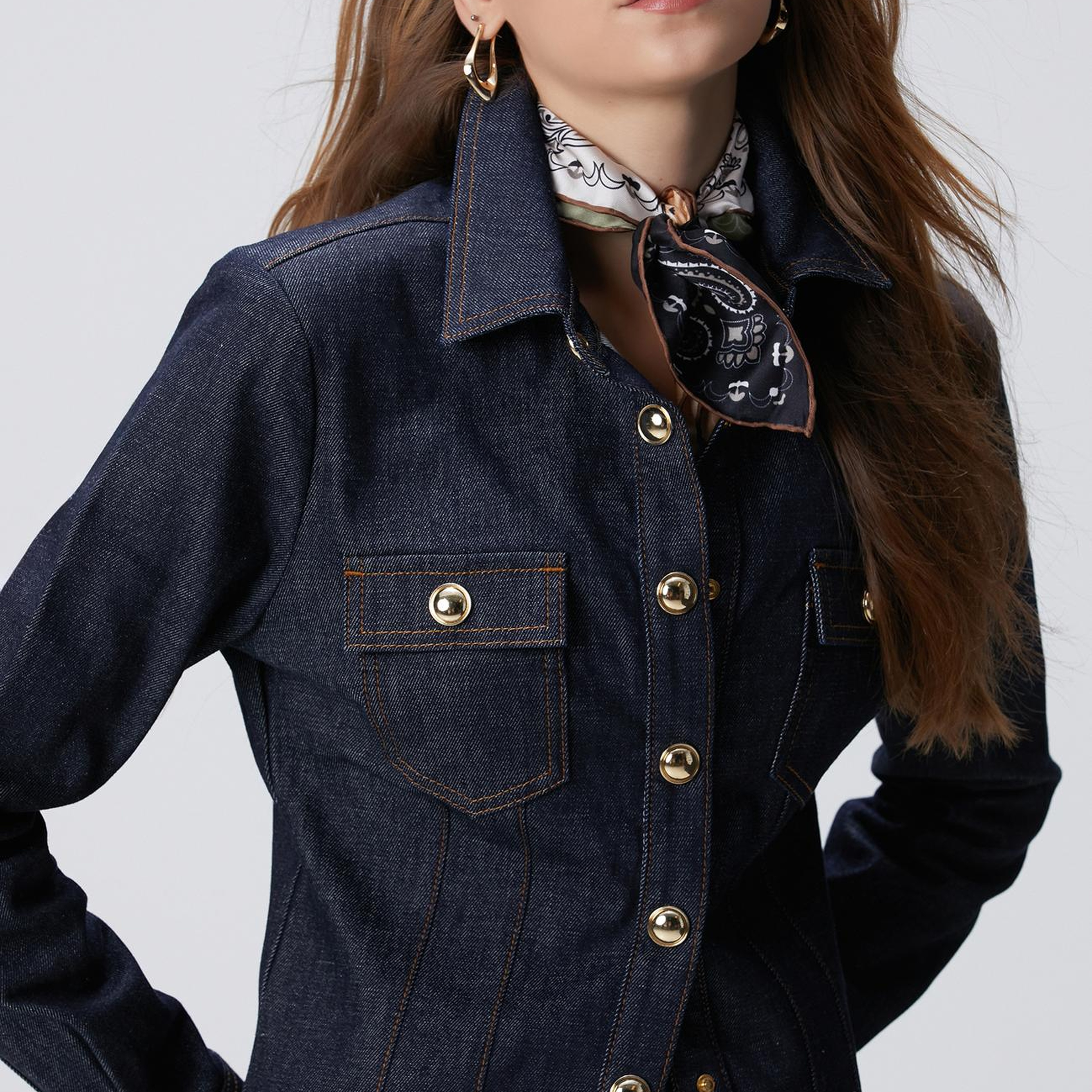 Network Kadın Lacivert Denim Ceket