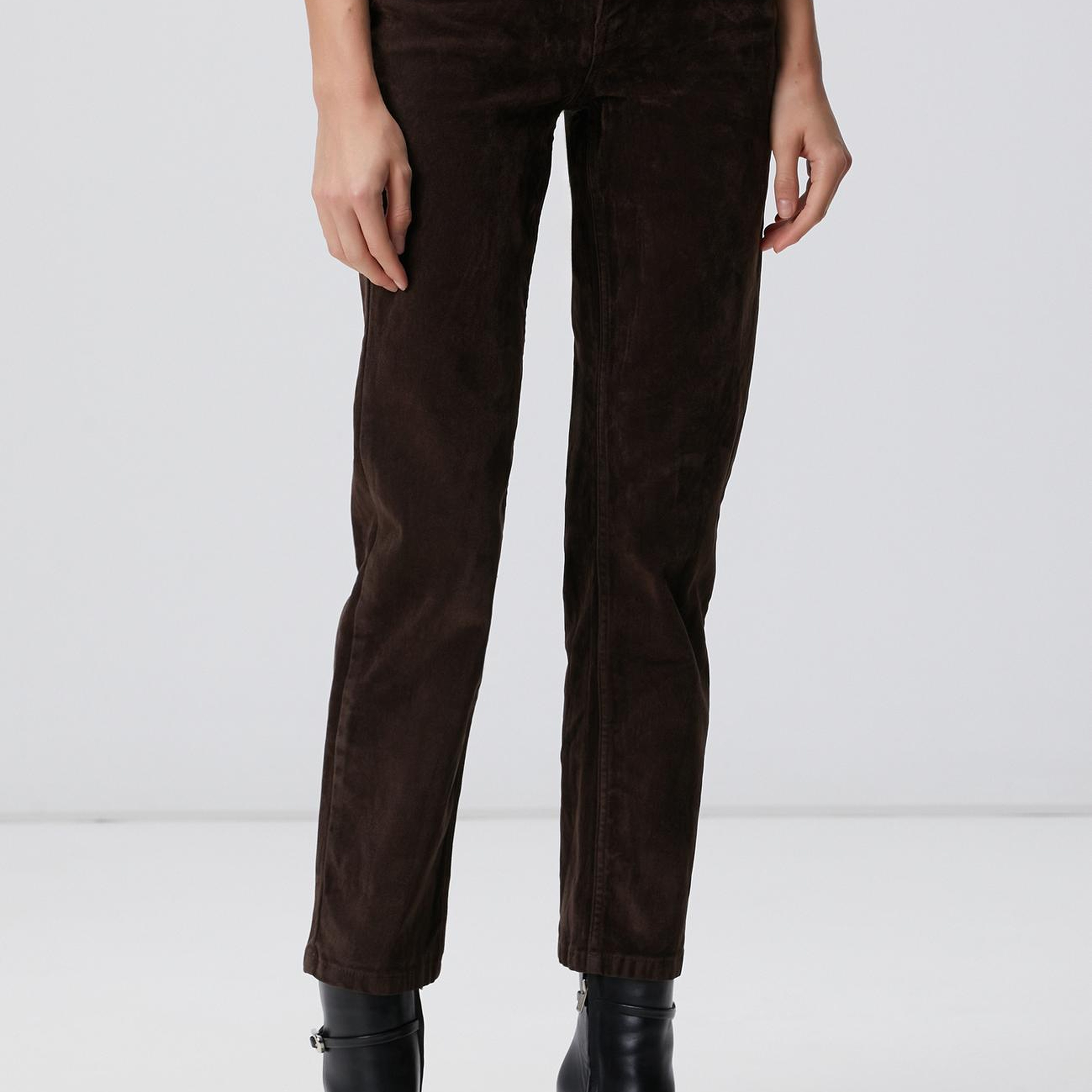 Network Kadın Koyu Kahverengi Denim Pantolon