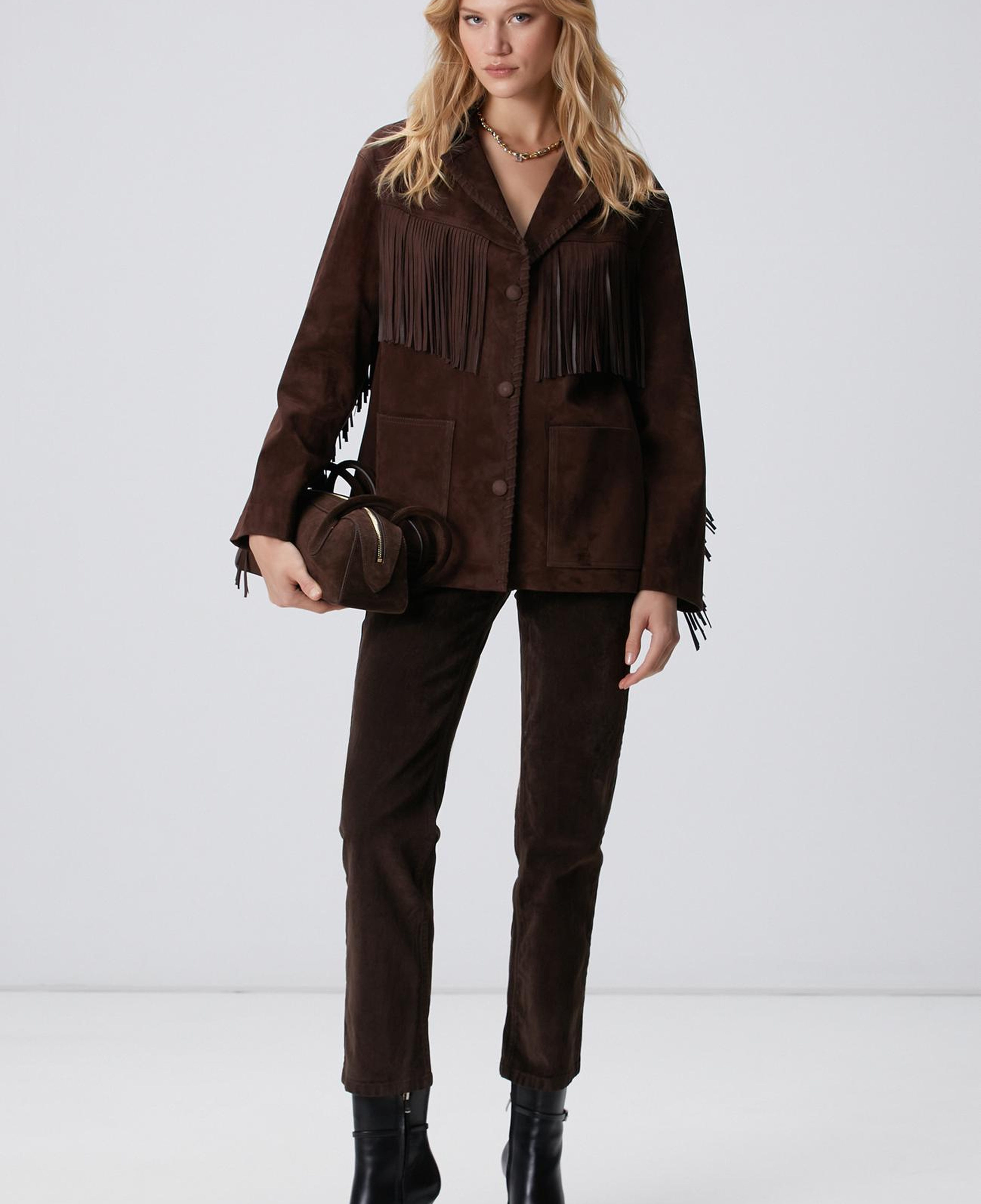 Network Kadın Koyu Kahverengi Denim Pantolon