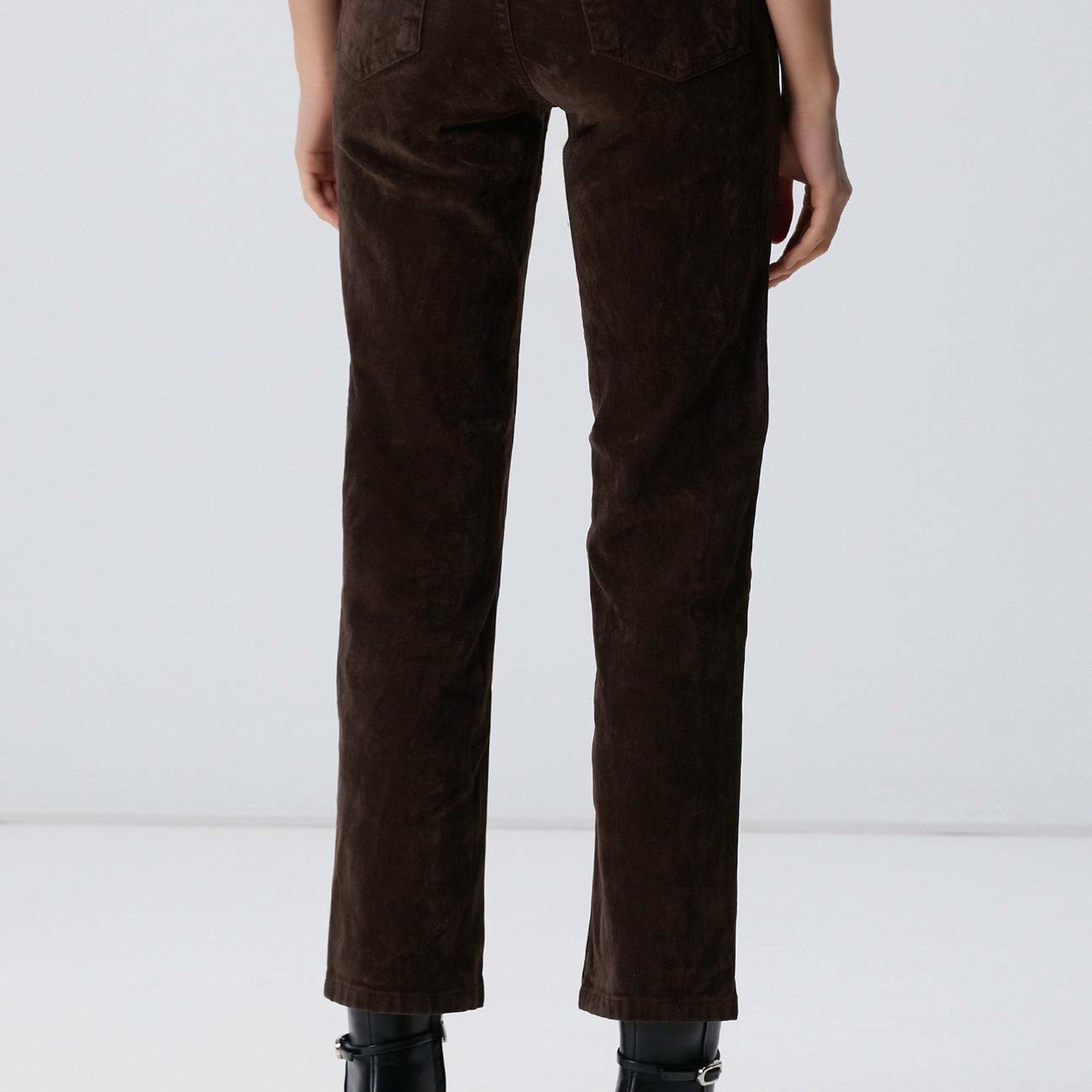 Network Kadın Koyu Kahverengi Denim Pantolon