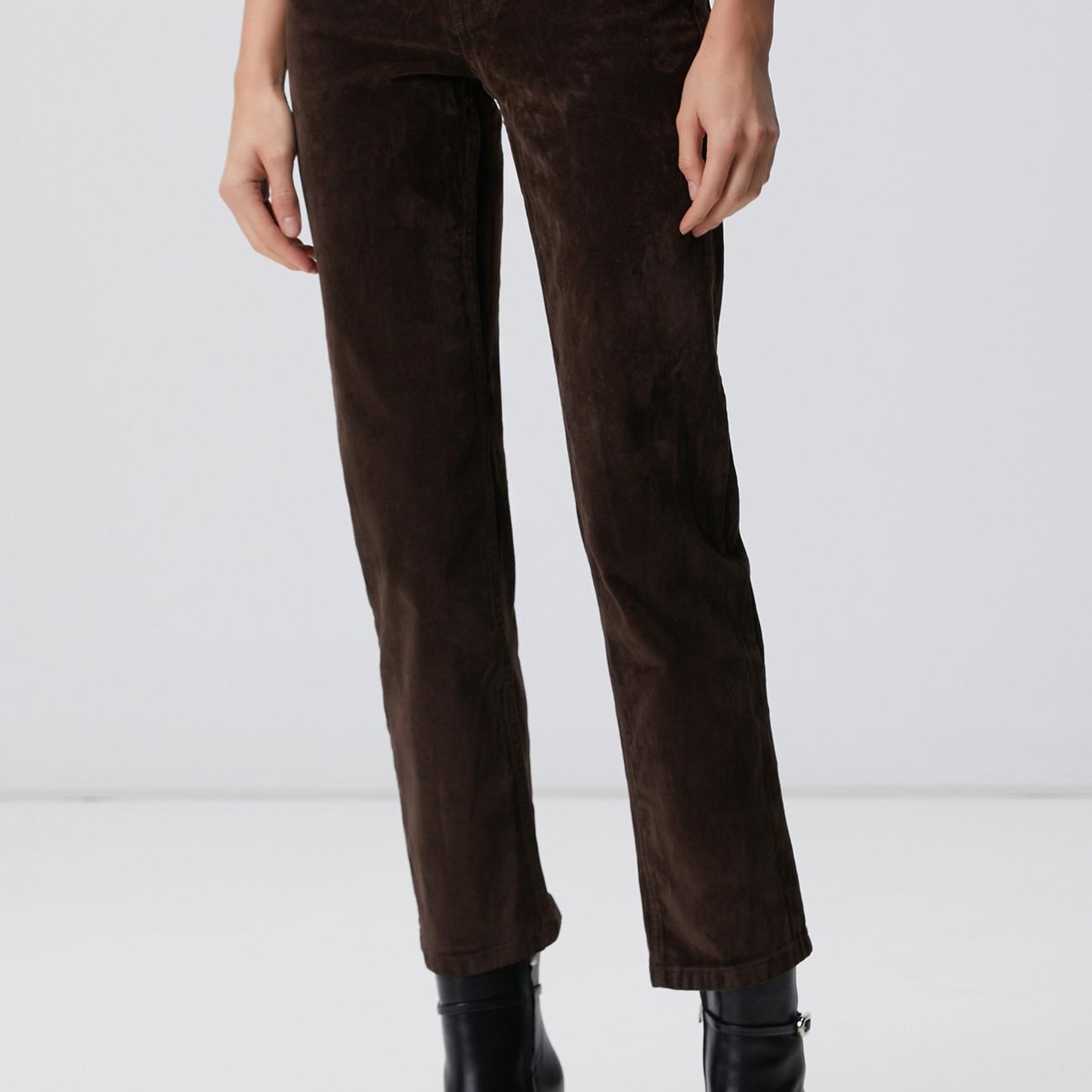 Network Kadın Koyu Kahverengi Denim Pantolon